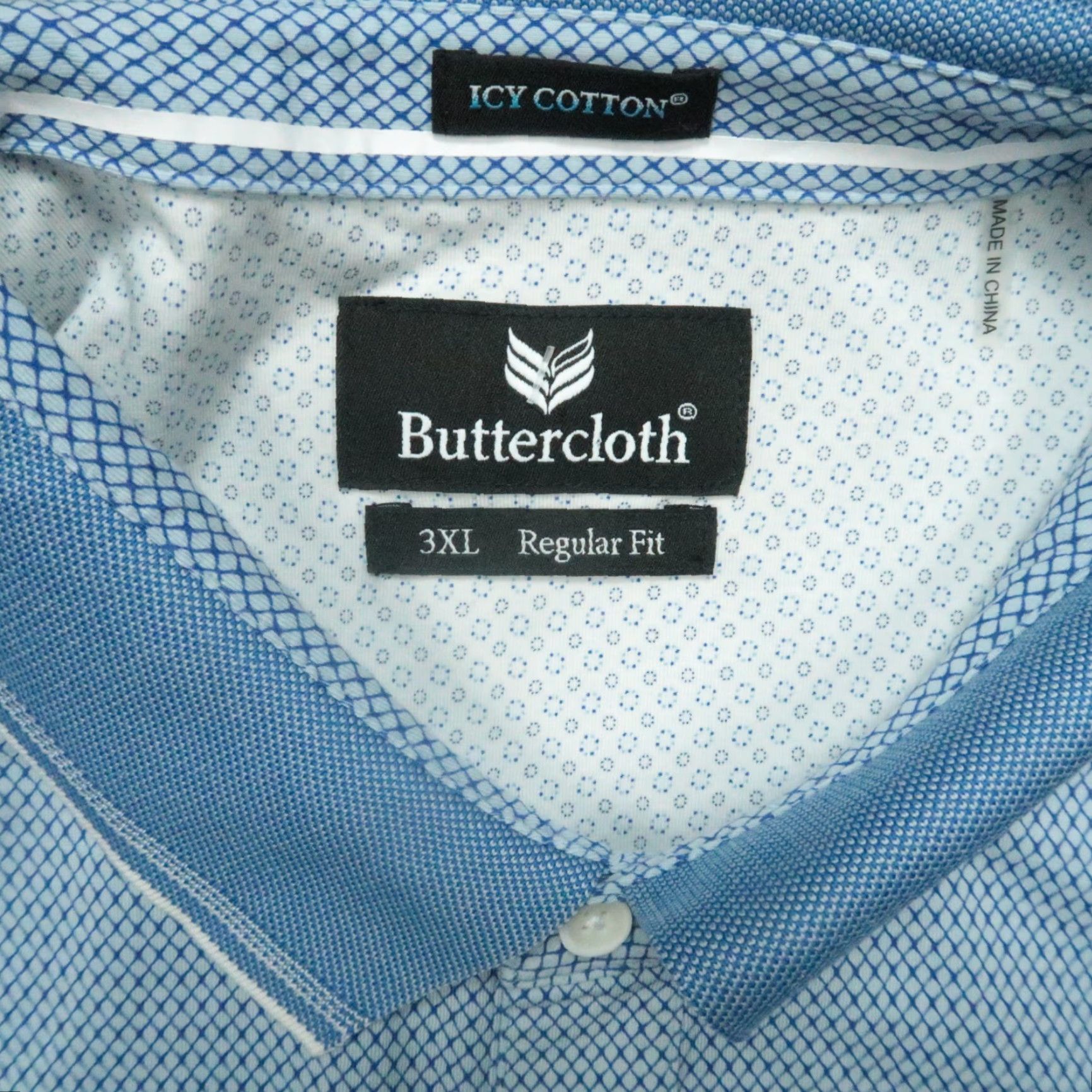 Vintage Buttercloth Shirt Mens 3XL Blue Polo Short Sleeve Regular Fit Cotton Size US XXL / EU 58 / 5 - 3 Thumbnail