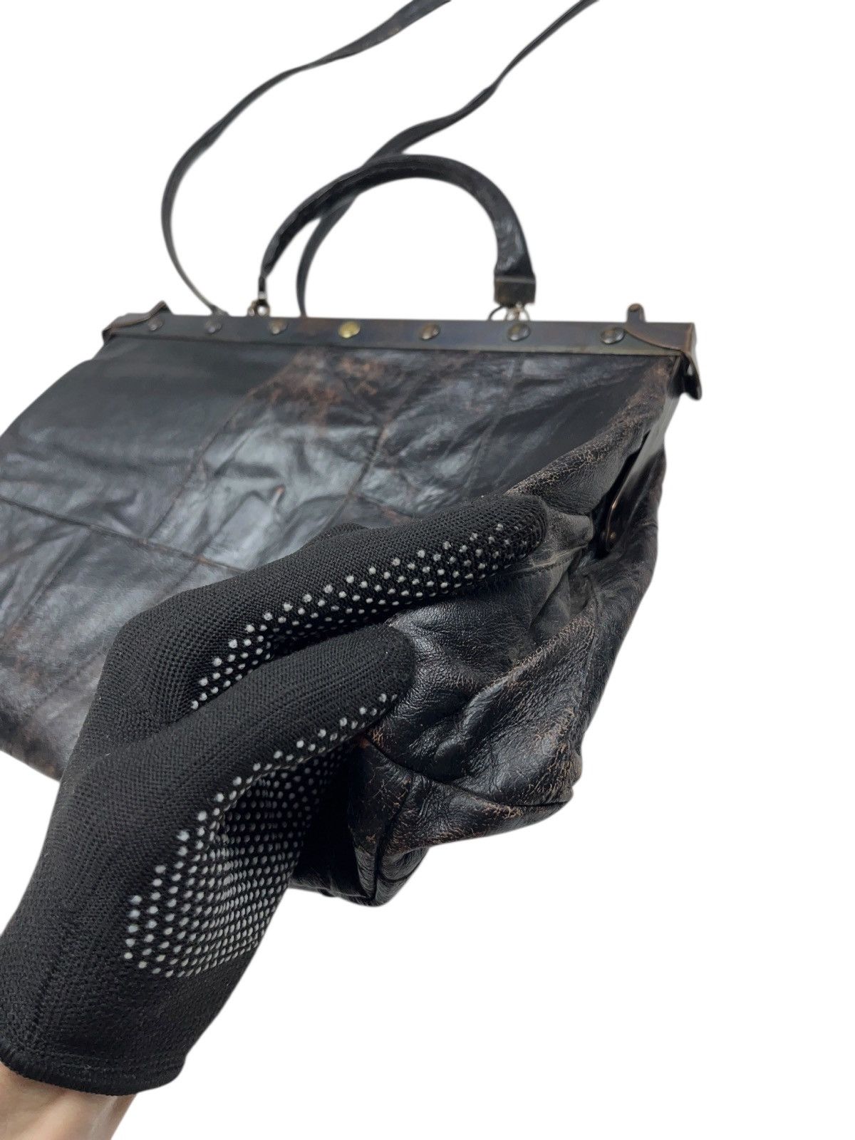 Vintage Vintage Leather Patchwork Shoulder Bag Gothic Avant Garde Size ONE SIZE - 9 Thumbnail
