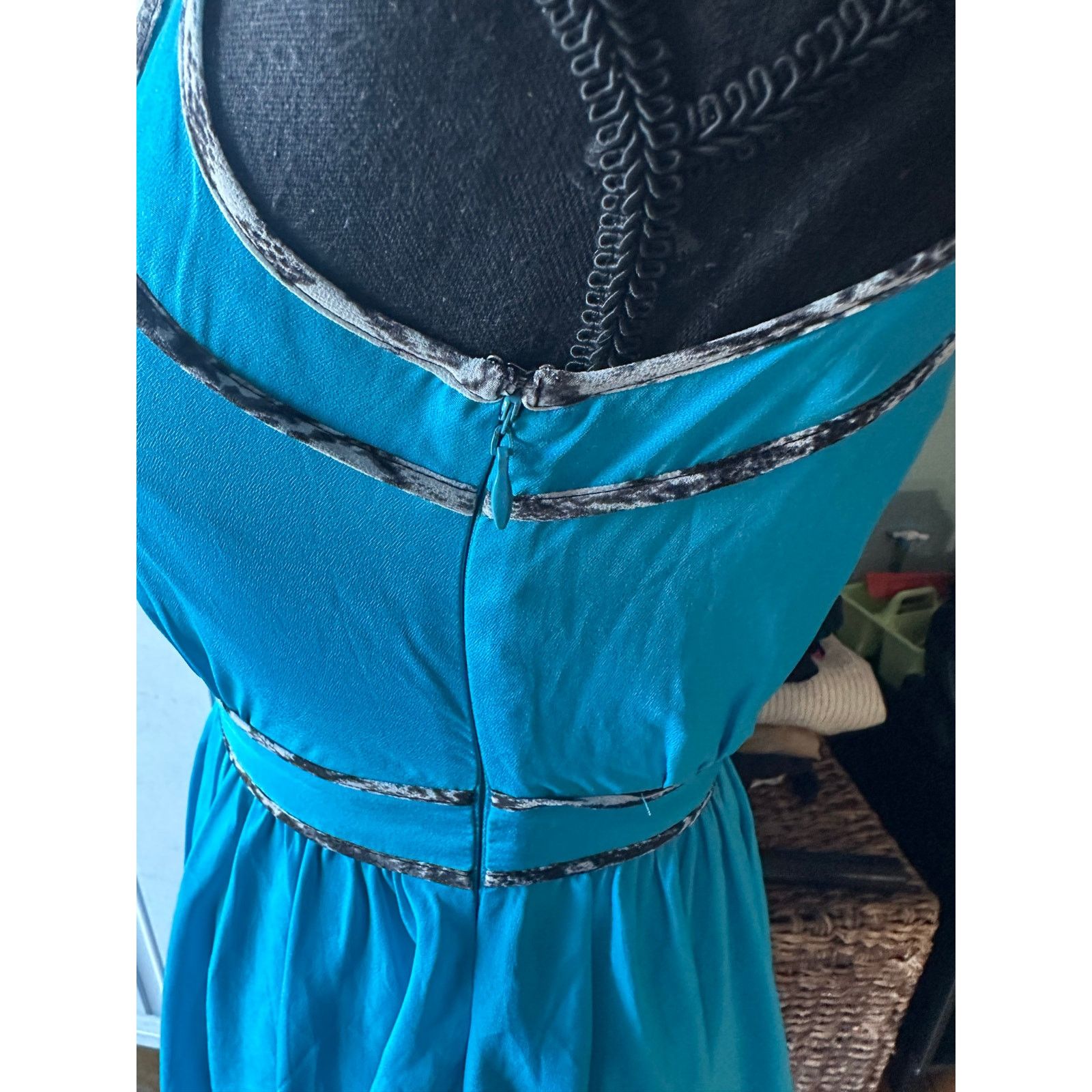 Armani Exchange Armani Exchange Teal Reversible Mini Dress Keyhole Trim Size XS / US 0-2 / IT 36-38 - 4 Thumbnail