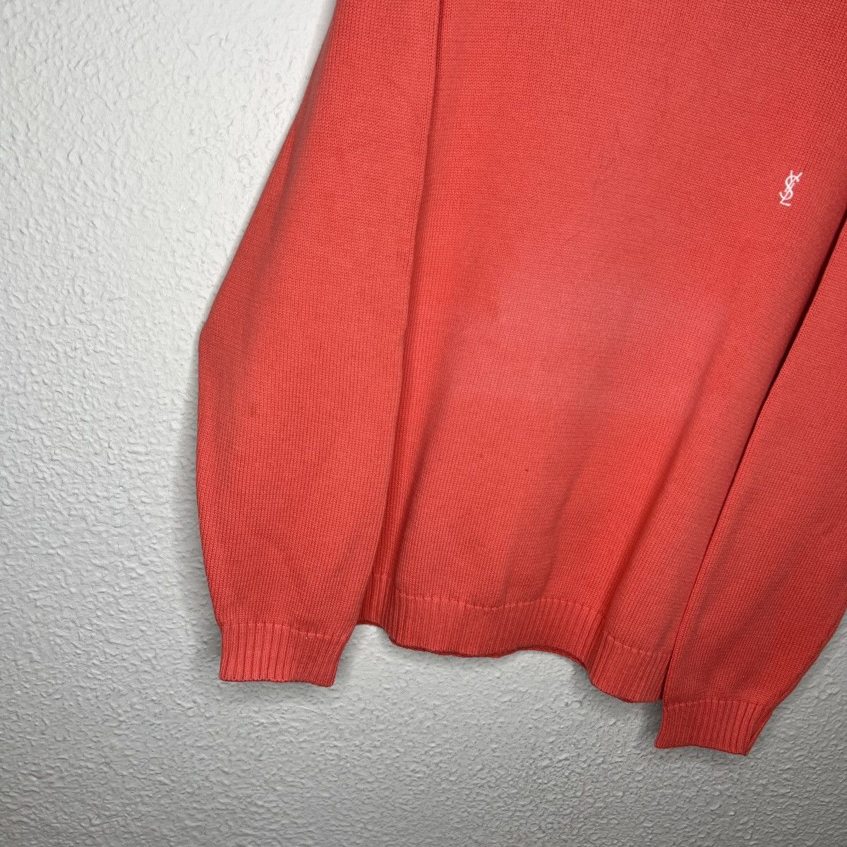 Designer × Yves Saint Laurent Yves Saint Laurent YSL Jumper Sweater Knitwear Peach Orange Size US XL / EU 56 / 4 - 2 Thumbnail