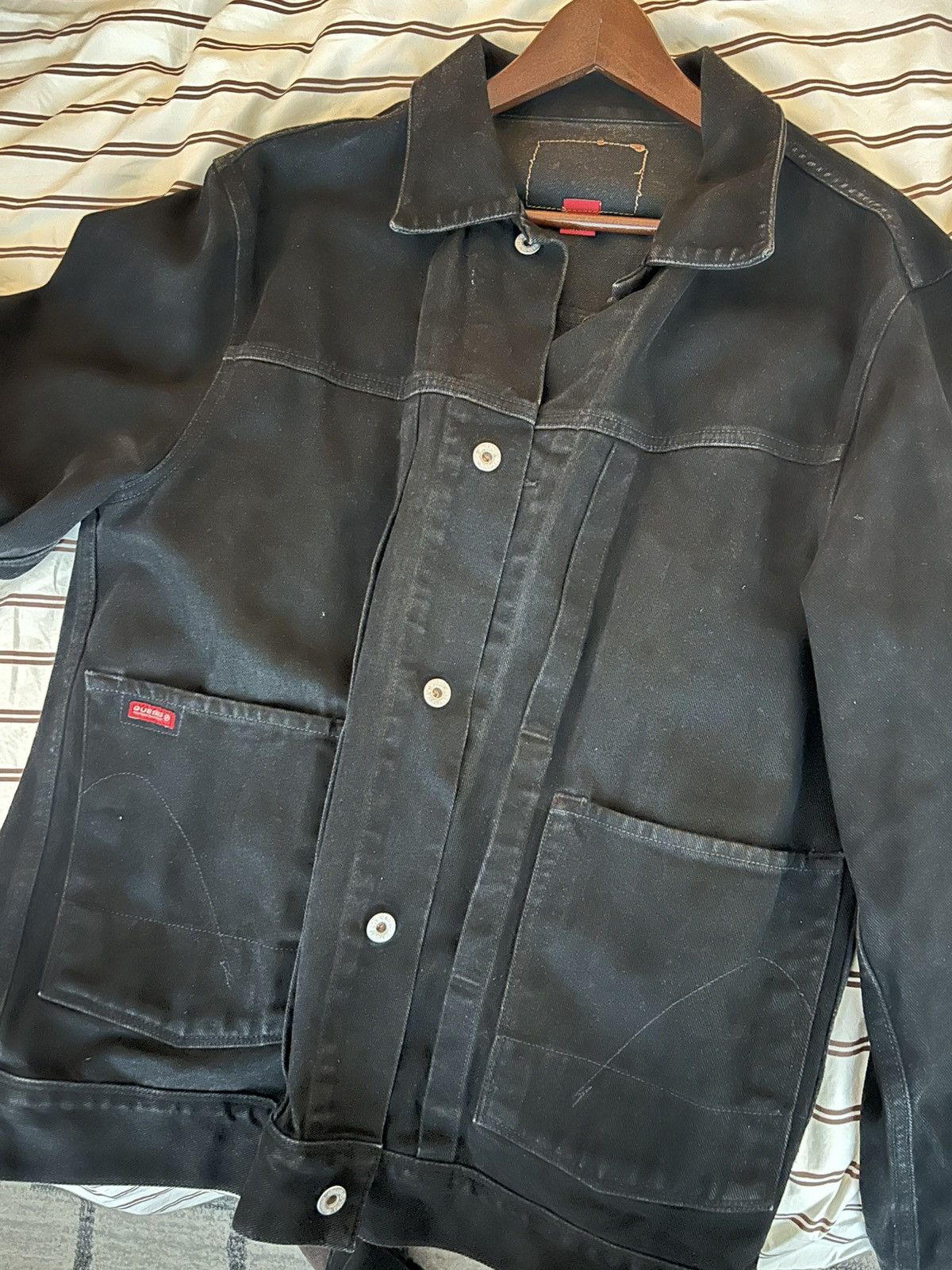 Guess × Vintage Black Guess vintage denim jacket unique Size US M / EU 48-50 / 2 - 3 Thumbnail