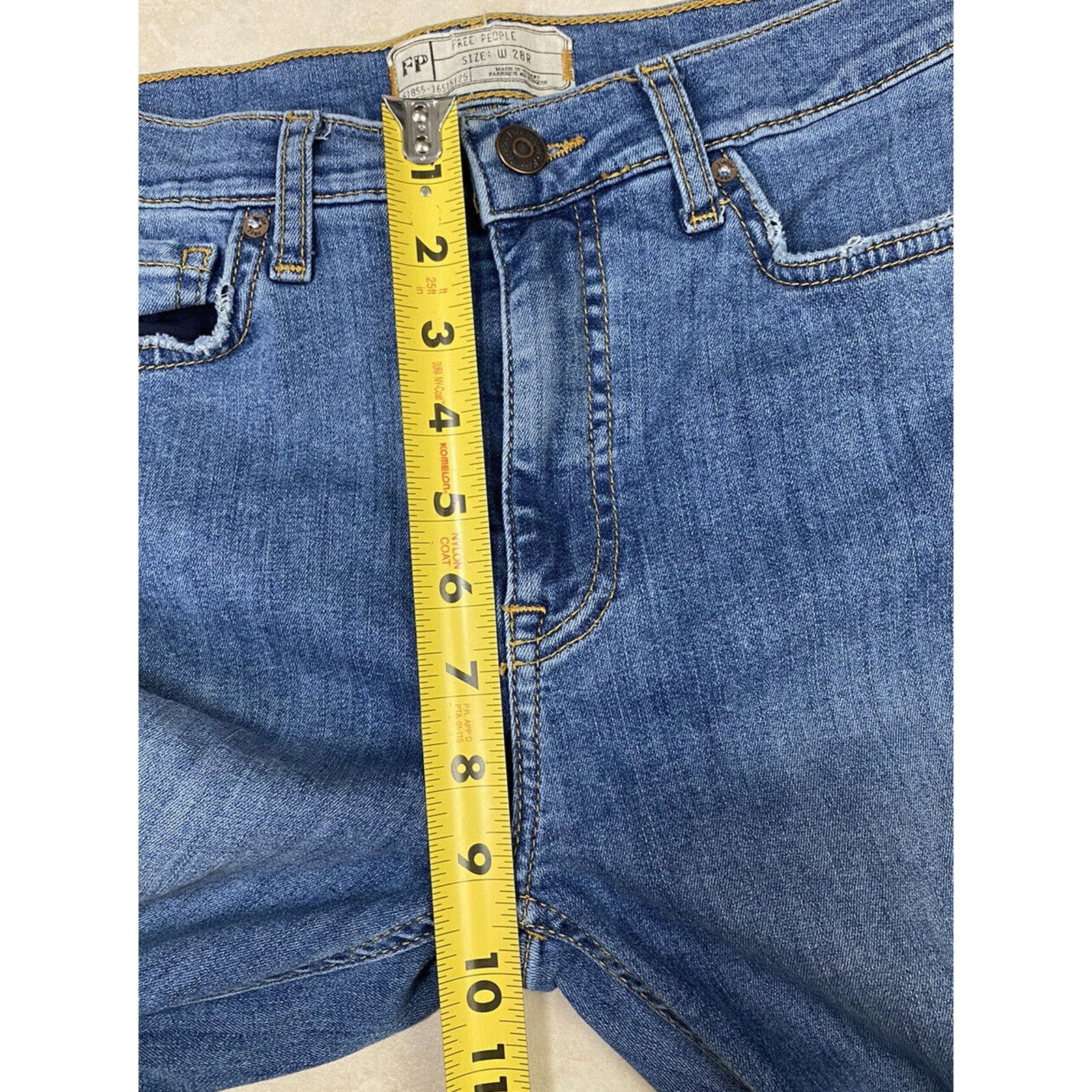 Free People Free People Womens W 28 Distressed Stretch Blue Denim Jeans Size 28" / US 6 / IT 42 - 5 Thumbnail