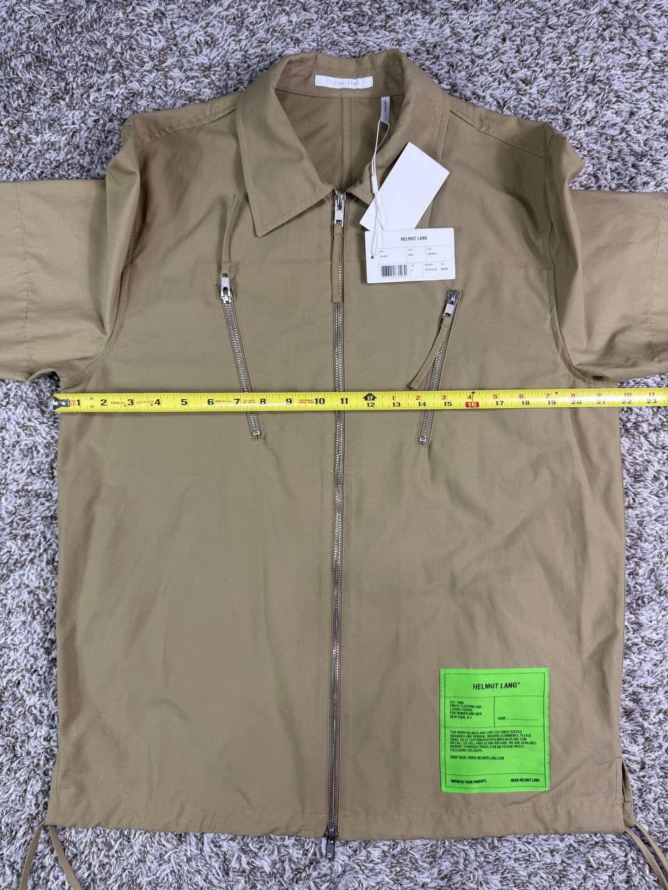 Helmut Lang Helmut Lang Beige Zip Front Shirt Size US S / EU 44-46 / 1 - 9 Thumbnail