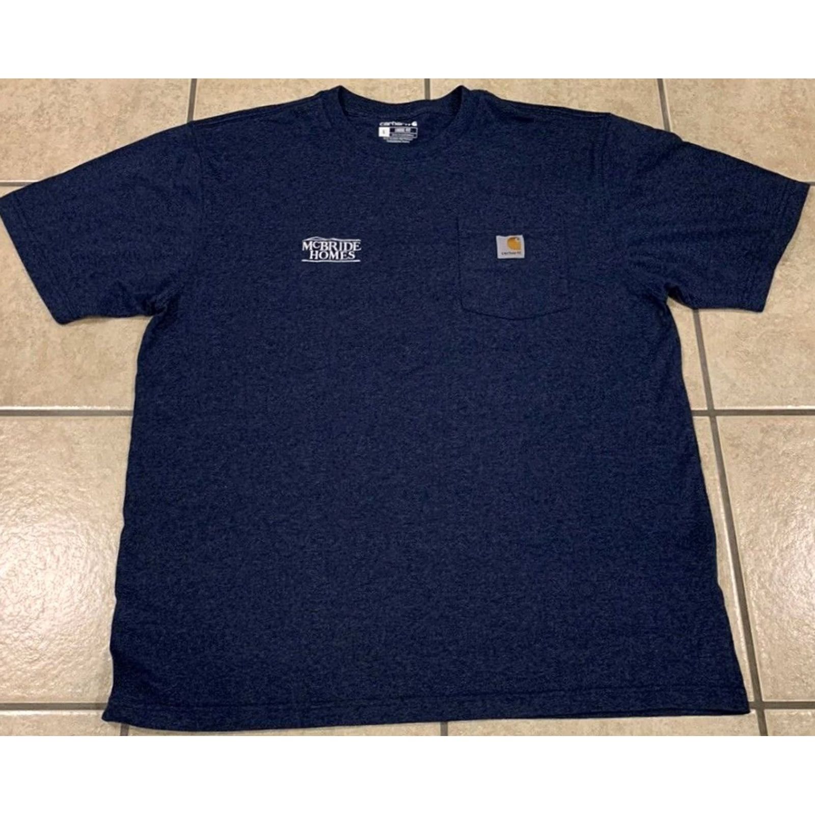 Carhartt VINTAGE Carhartt Shirt Blue Heathered Short Sleeve Pocket T-Shirt K87-M Men's Large Blue 24" Pit to Pit 30" Length Mens Size US L / EU 52-54 / 3 - 2 Thumbnail
