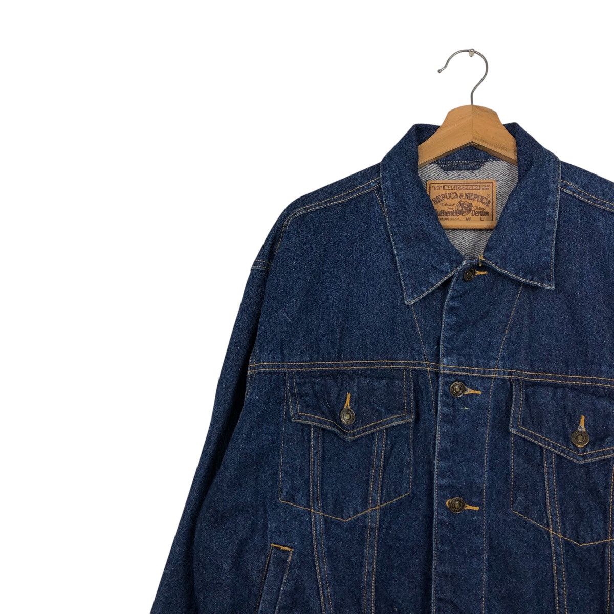Japanese Brand 📌Vintage Trucker Denim Biker Jacket Nepuca Issey Miyake Size US L / EU 52-54 / 3 - 8 Thumbnail