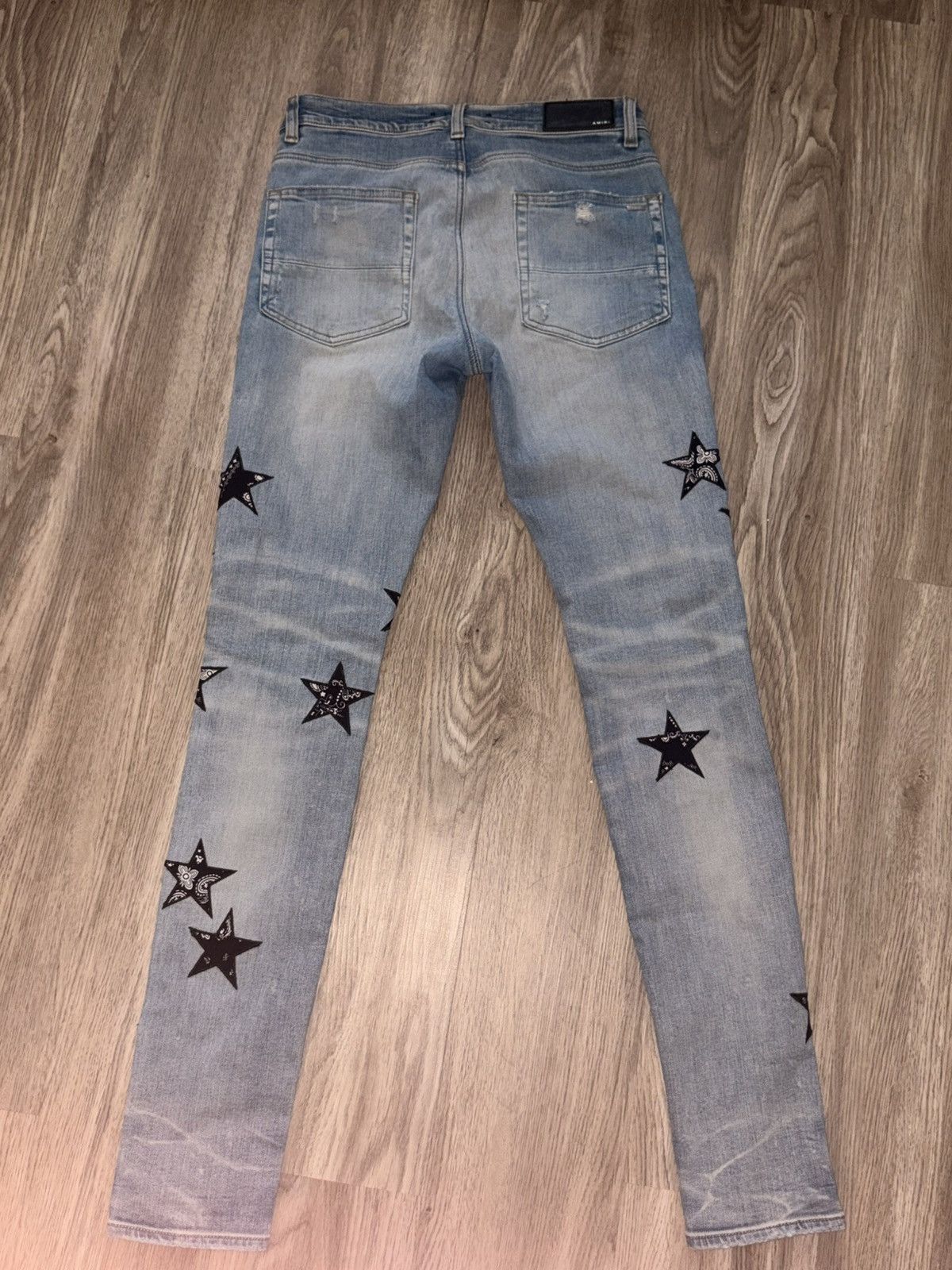 Amiri Amiri Black Paisley Star Blue Denim Jeans Sz 30 Size US 30 / EU 46 - 4 Thumbnail