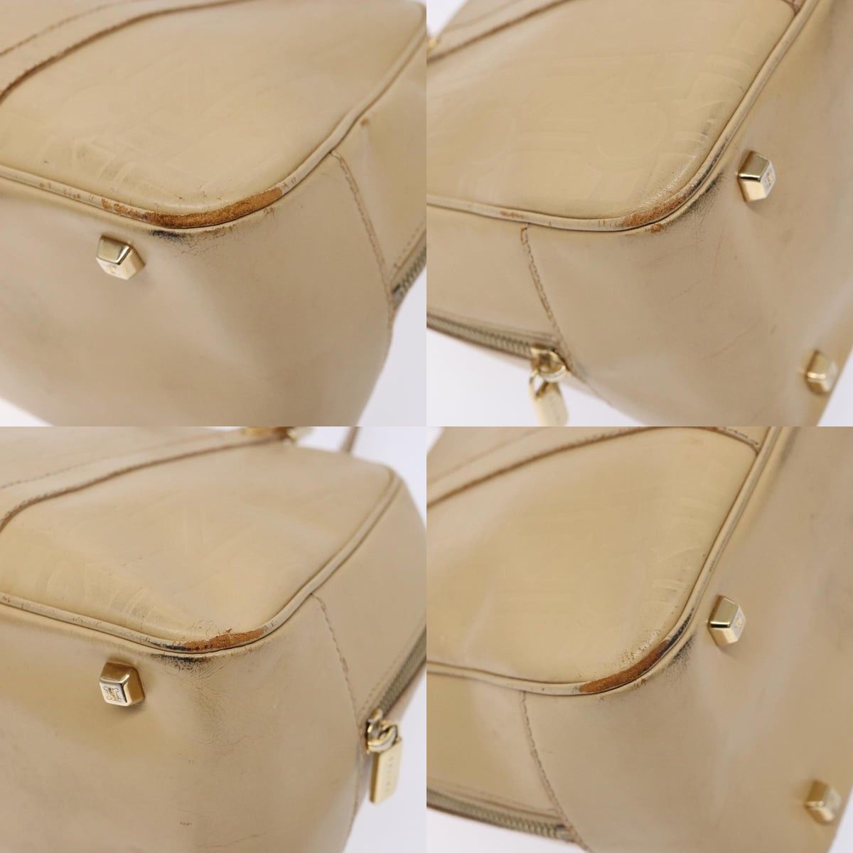 Celine CELINE Hand Bag Leather Beige Gold Size ONE SIZE - 10 Thumbnail