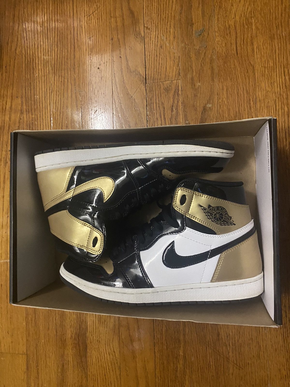 image of Jordan Nike Jordan 1 High Gold Toe Shoes, Men's (Size 10)