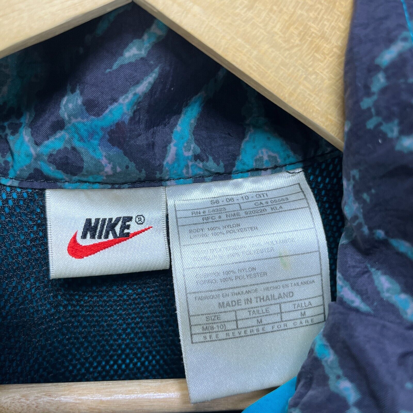 Nike × Vintage Vintage 90s Nike Tonal Swoosh Jacket Womens Med Teal Anorak Size M / US 6-8 / IT 42-44 - 4 Thumbnail