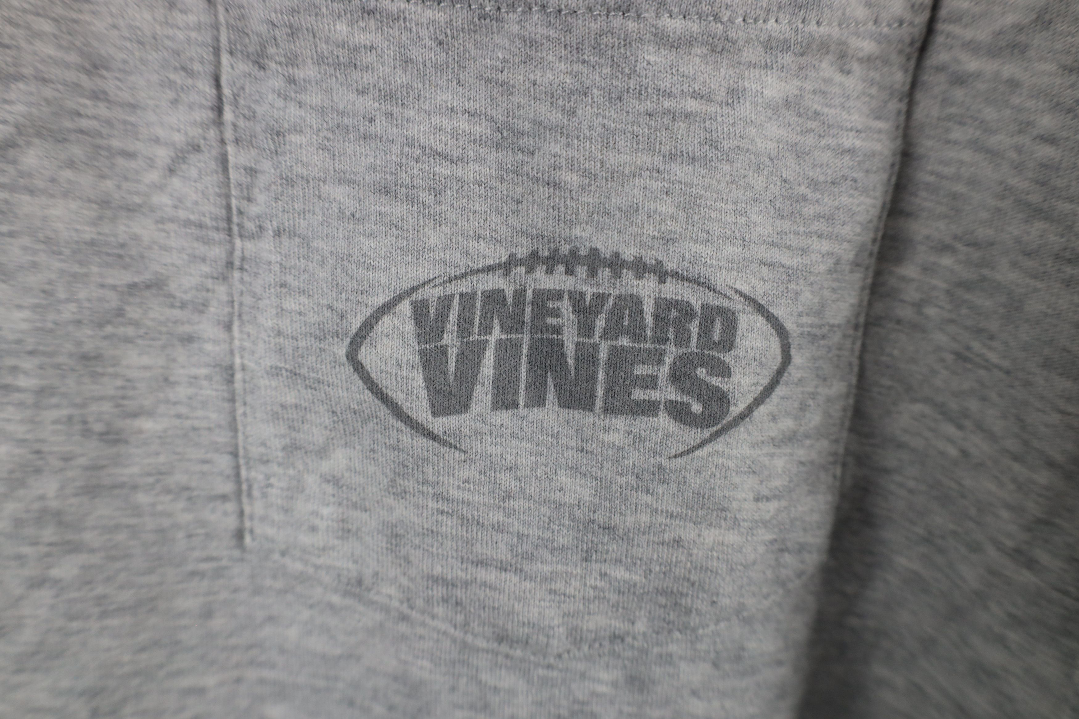 Vineyard Vines × Vintage Vineyard Vines Football Long Sleeve Hooded T-Shirt Gray Size US L / EU 52-54 / 3 - 4 Thumbnail
