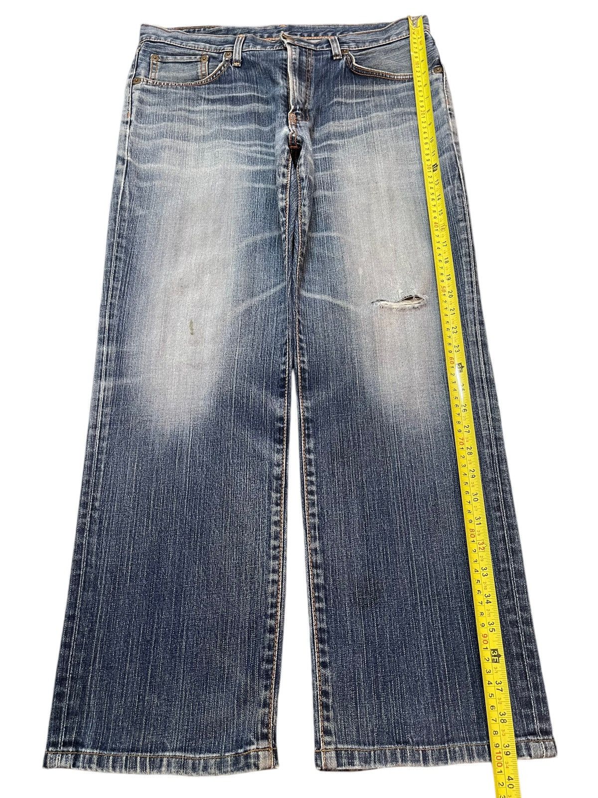 Edwin Vintage Y2K Edwin 504 Faded Wash Distress Wide Leg Relaxed Size US 34 / EU 50 - 13 Thumbnail