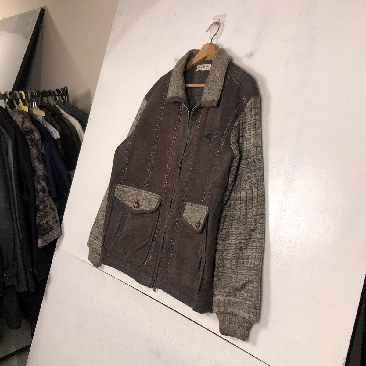 Japanese Brand 📌VTG BIKER FLY LEATHER JACKET MONTERRY CARMEL ISSEY MIYAKE Size US M / EU 48-50 / 2 - 3 Thumbnail