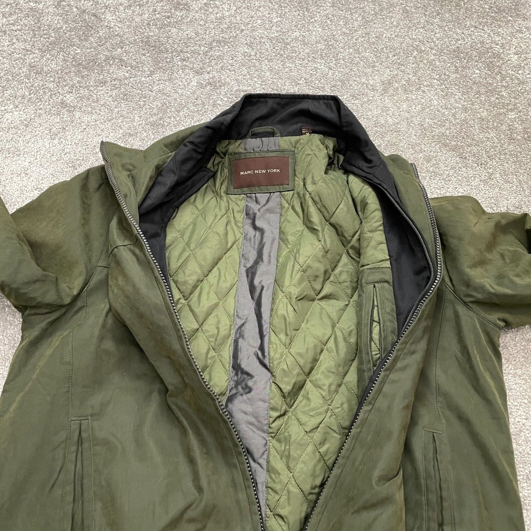 Vintage Mark New York Jacket Medium Mens Army Green Quilted Lining Full Zip Outdoor Hike Size US M / EU 48-50 / 2 - 6 Thumbnail