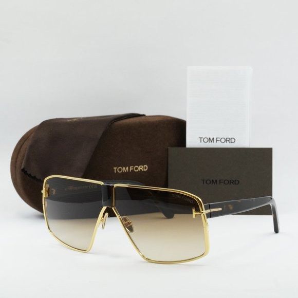 TOM FORD RENO FT0911 30F Sunglasses Gold Frame Gradient Brown