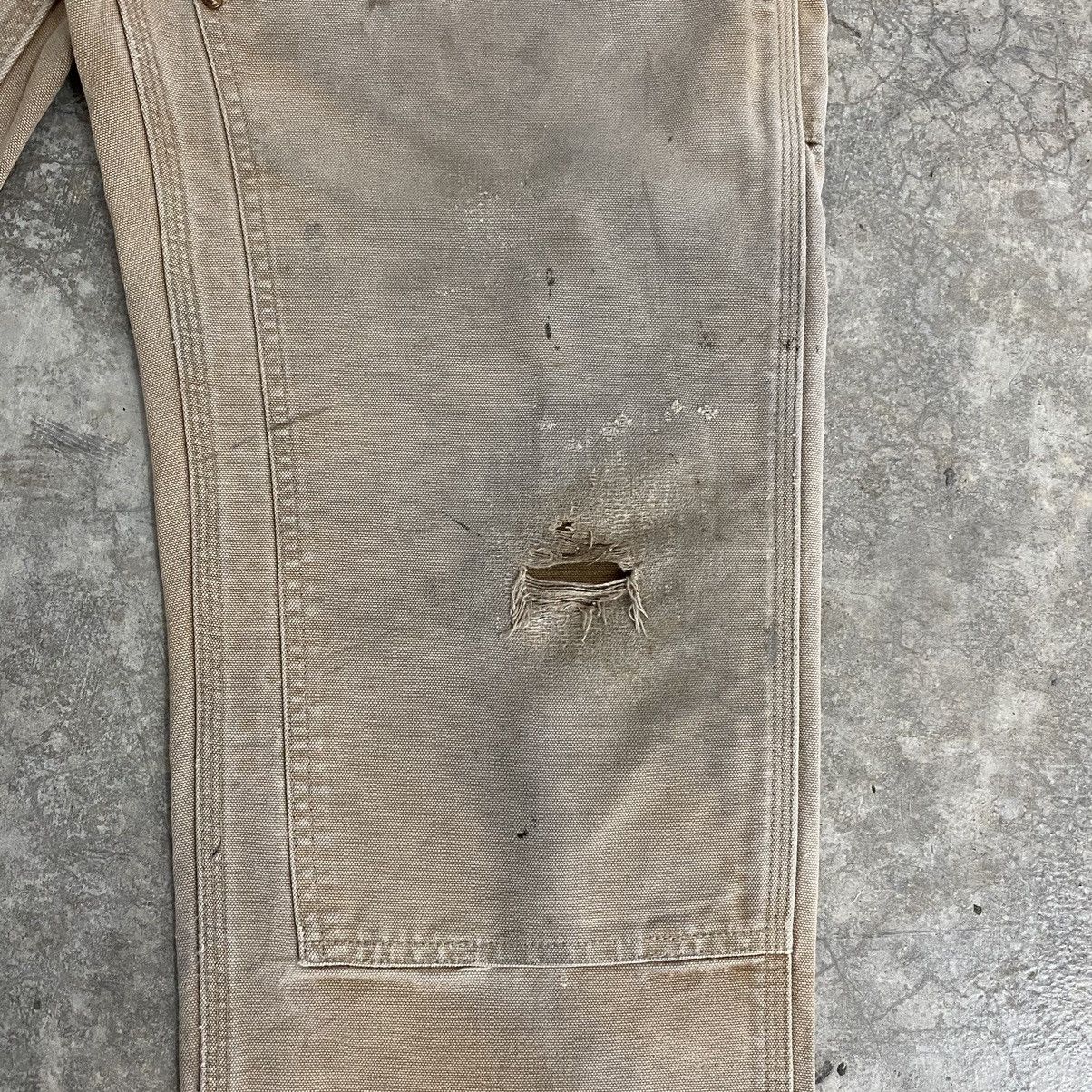 Carhartt VTG Carhartt Double Knee Faded Tan Dirty Carpenter Pants Size US 35 - 9 Thumbnail