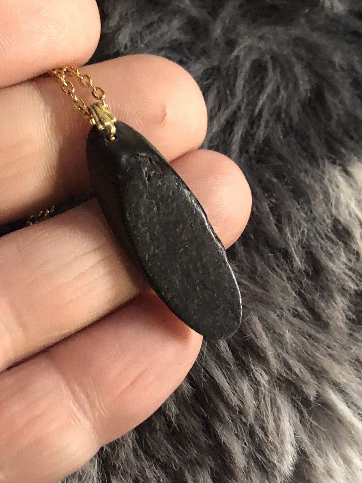 Handmade Handcrafted vintage petrified wood pendant on chain necklace Size ONE SIZE - 6 Thumbnail