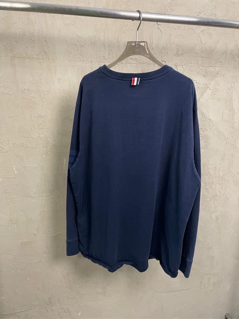 Thom Browne Thom Browne Dark blue four-striped long-sleeved T-shirt 250 Size US XL / EU 56 / 4 - 2 Thumbnail