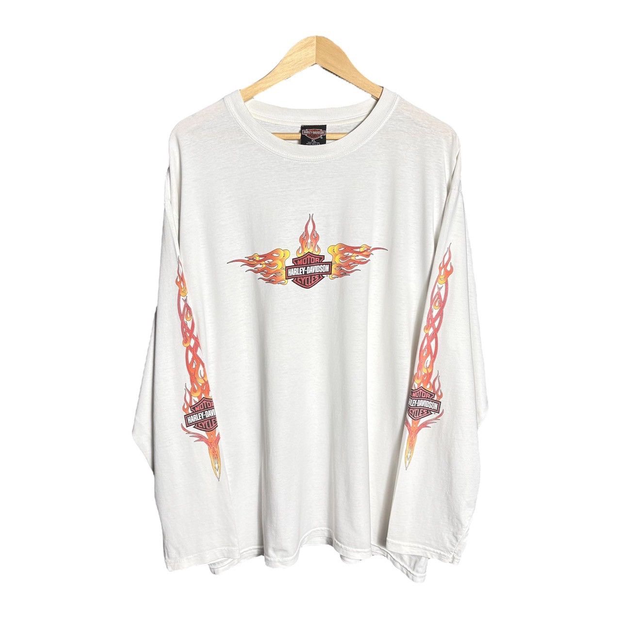 Vintage 00s Harley Davidson Flame Logo Long Sleeve T-Shirt - www 