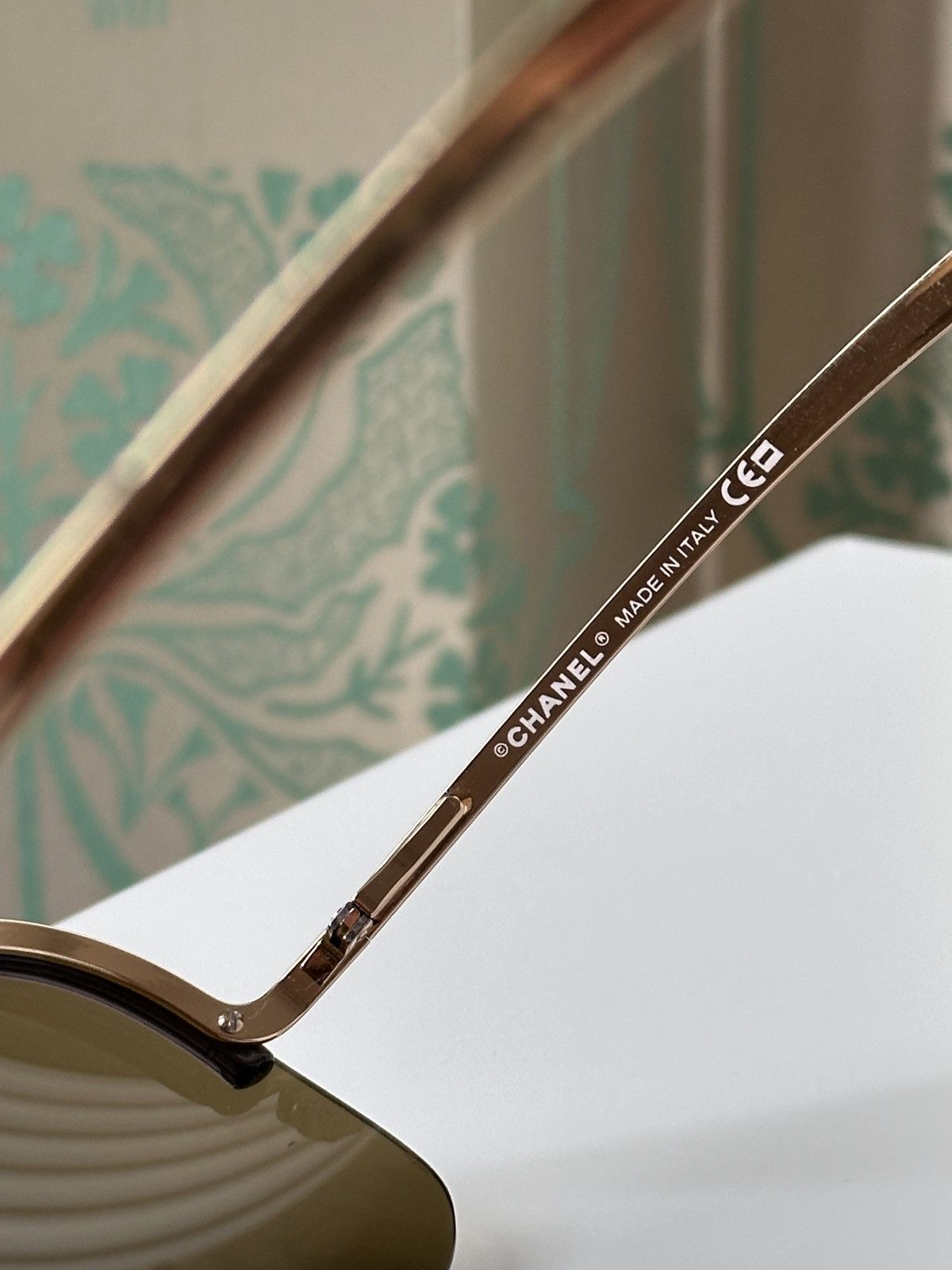 Chanel CHANEL Shield Mask Rimless Brown Gold Sunglasses 6007 Y2K Size ONE SIZE - 8 Thumbnail