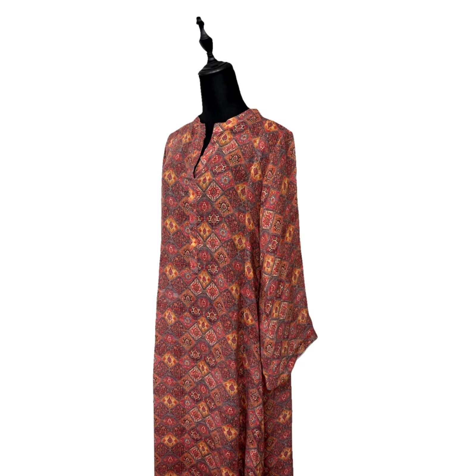 Vintage Beautiful Printed Long Maxi Dress Size Large Size L / US 10 / IT 46 - 3 Thumbnail