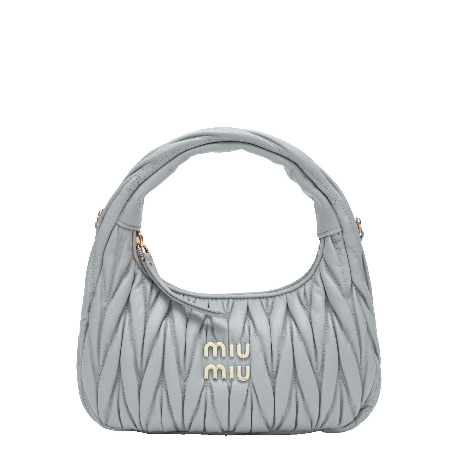 Miu Miu MIU MIU $2950 Small Wander Pearl Gray Matelassé Nappa Leathe Size ONE SIZE - 1 Thumbnail