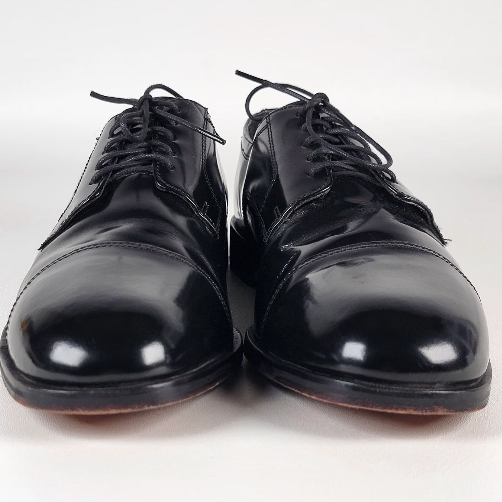 Nunn Bush Nunn Bush Shoes Mens Size 12 M Black Leather Dress Oxford Cap Toe Gloss Size ONE SIZE - 3 Thumbnail