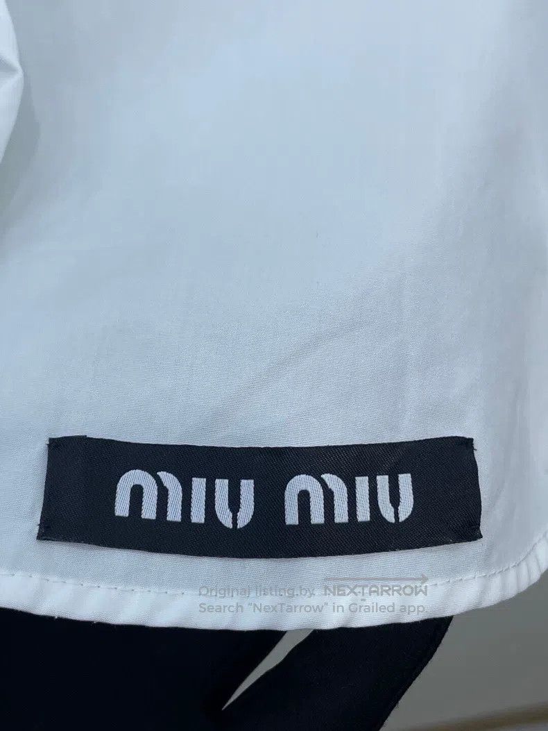 Miu Miu Miu Miu 36 Bow flying sleeve white shirt Size S / US 4 / IT 40 - 4 Thumbnail