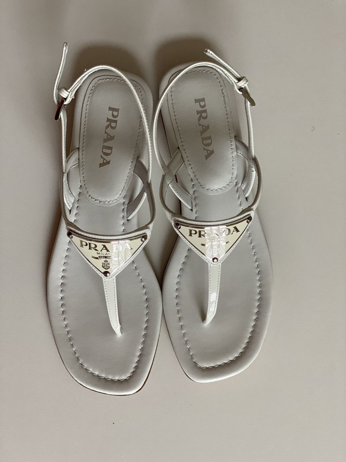 Prada Prada Leather Thong Sandals Size US 6 / IT 36 - 5 Thumbnail