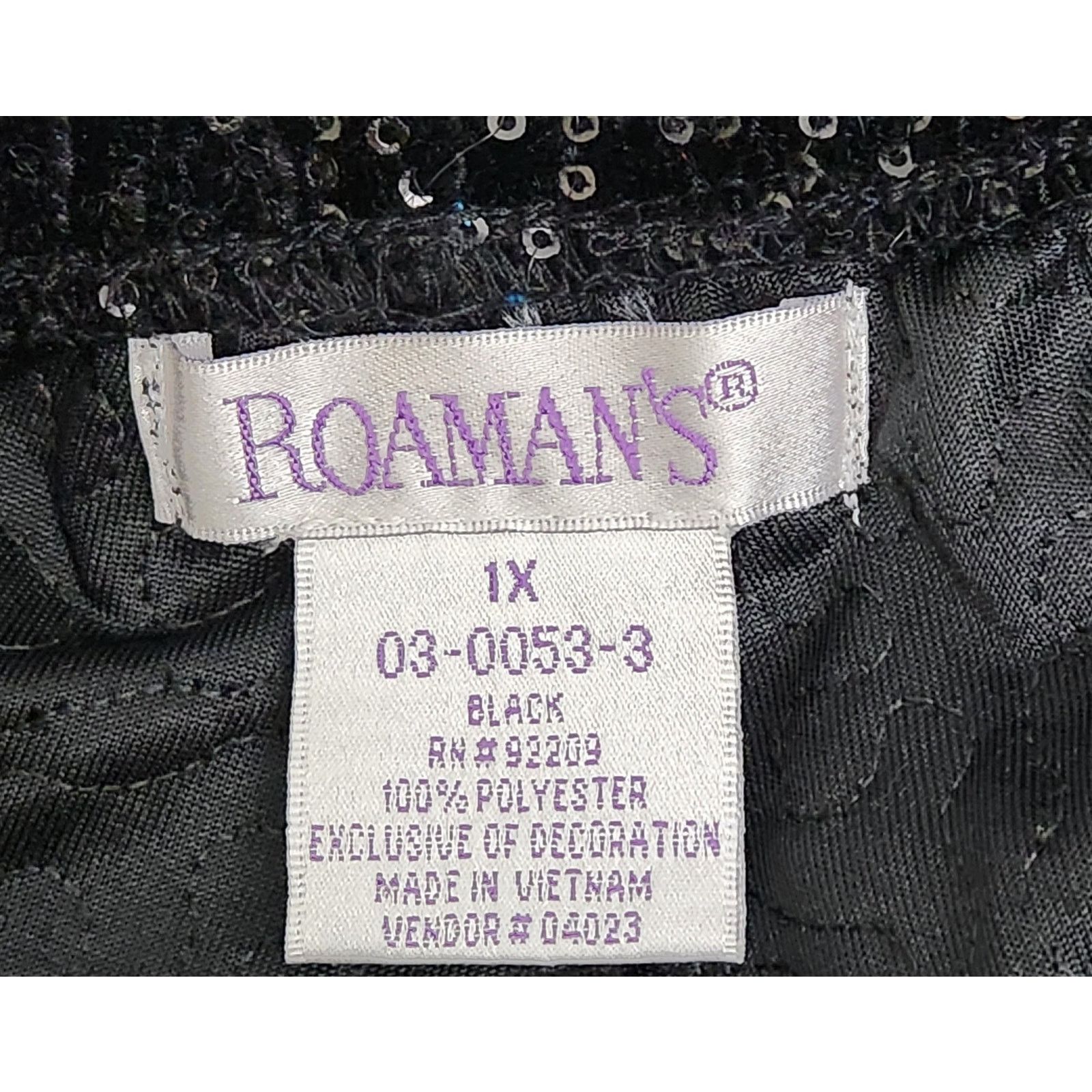 Other Roaman's Blue Sequin Pull On Dress Pants 1X Plus Flowy Size 34" / US 12 / IT 48 - 4 Thumbnail