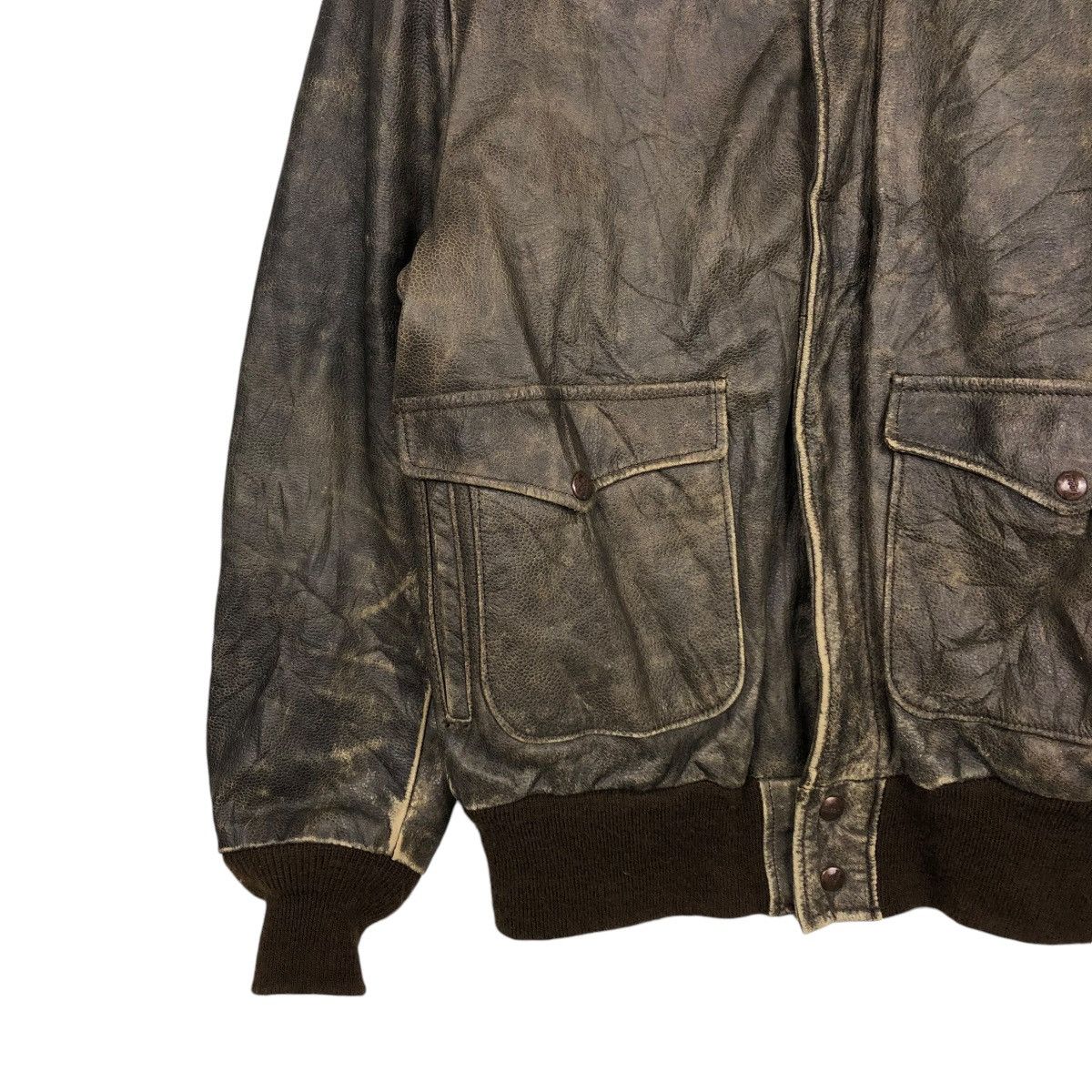 Vintage 🔥VINTAGE LEATHER JACKET BROOKS CRAFTED WITH PRIDE USA Size US M / EU 48-50 / 2 - 6 Thumbnail