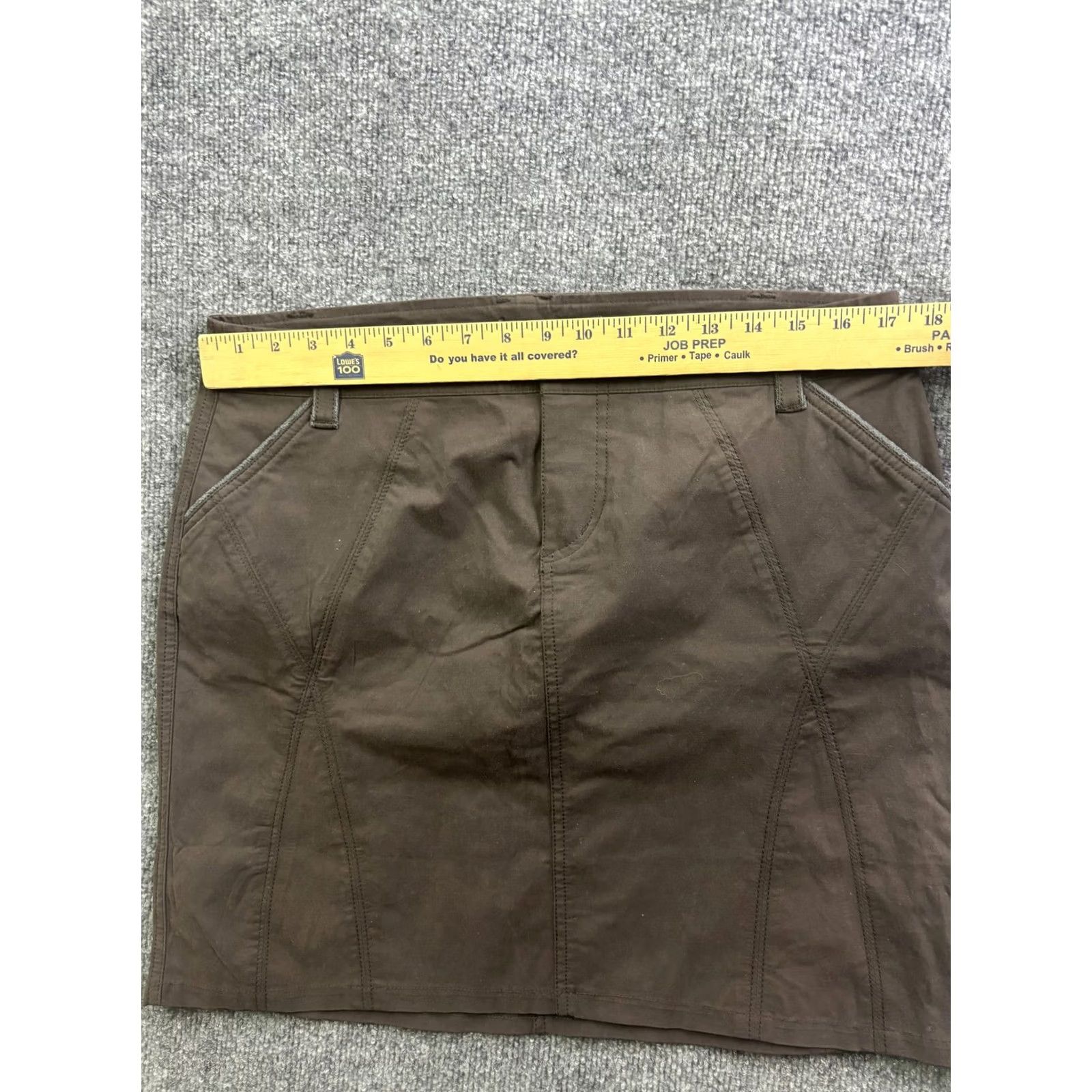 Vintage KÜHL Skirt Womens 12 Brown Twill Short Pockets Casual Stretch Travel Pencil Skirt Womens 12 Brown Twill Short Pockets Travel Casual Size 34" / US 12 / IT 48 - 3 Thumbnail