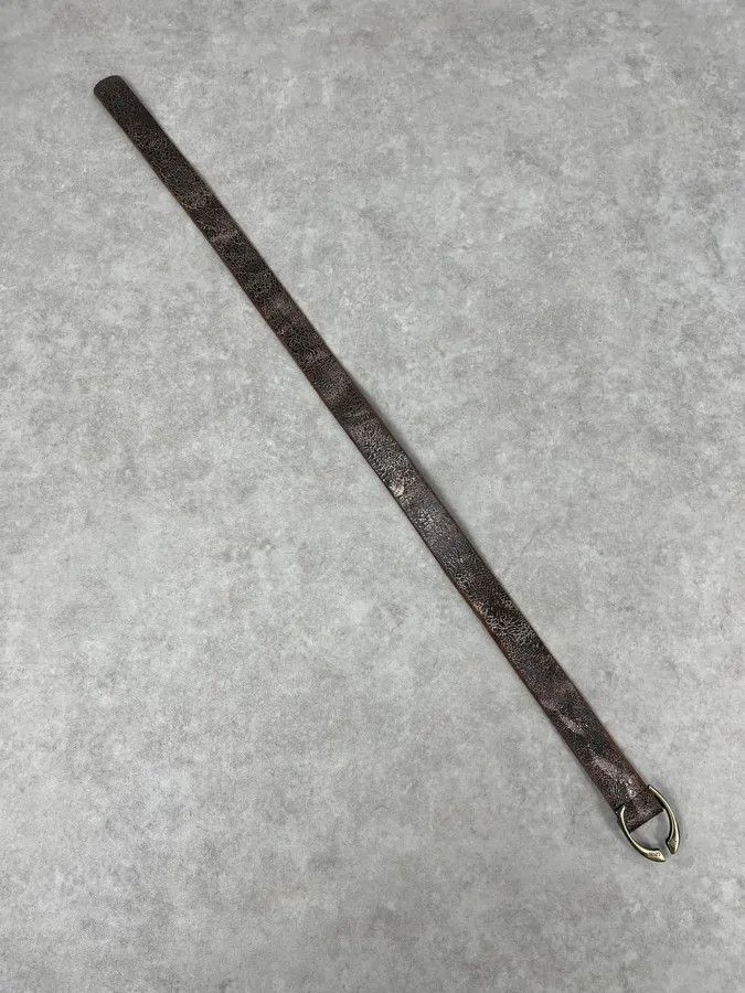 Just Cavalli 2000s Cavalli Brown Eroded Premium Leather Belt Size ONE SIZE - 9 Thumbnail