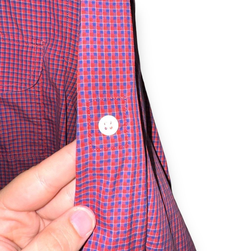 Billy Reid Billy Reid Red Check Made in Italy Button Up Shirt Size M Size US M / EU 48-50 / 2 - 9 Thumbnail