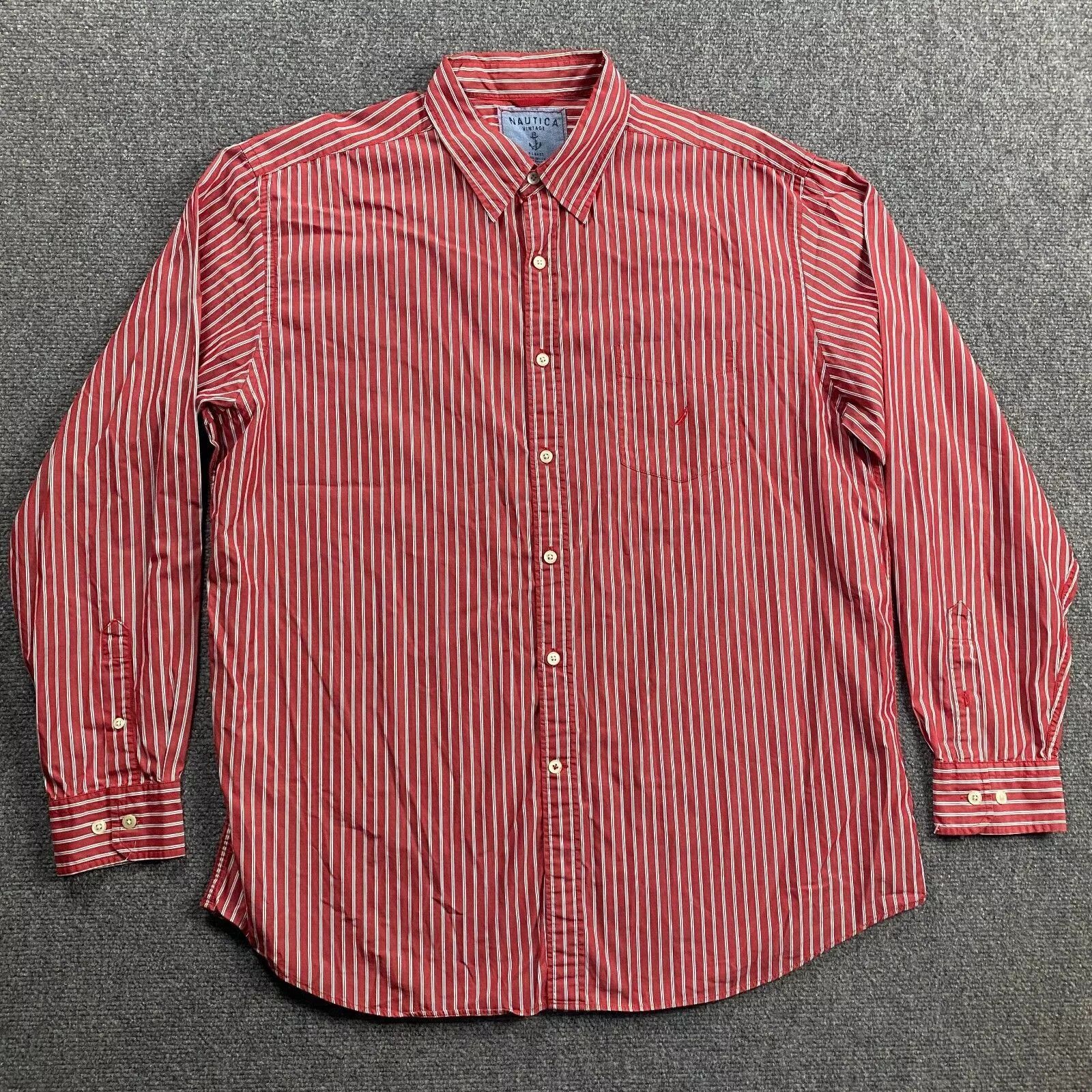 Nautica × Vintage Nautica Shirt Men's Striped Button Up Vintage XL 100% Cotton Size US XL / EU 56 / 4 - 1 Thumbnail