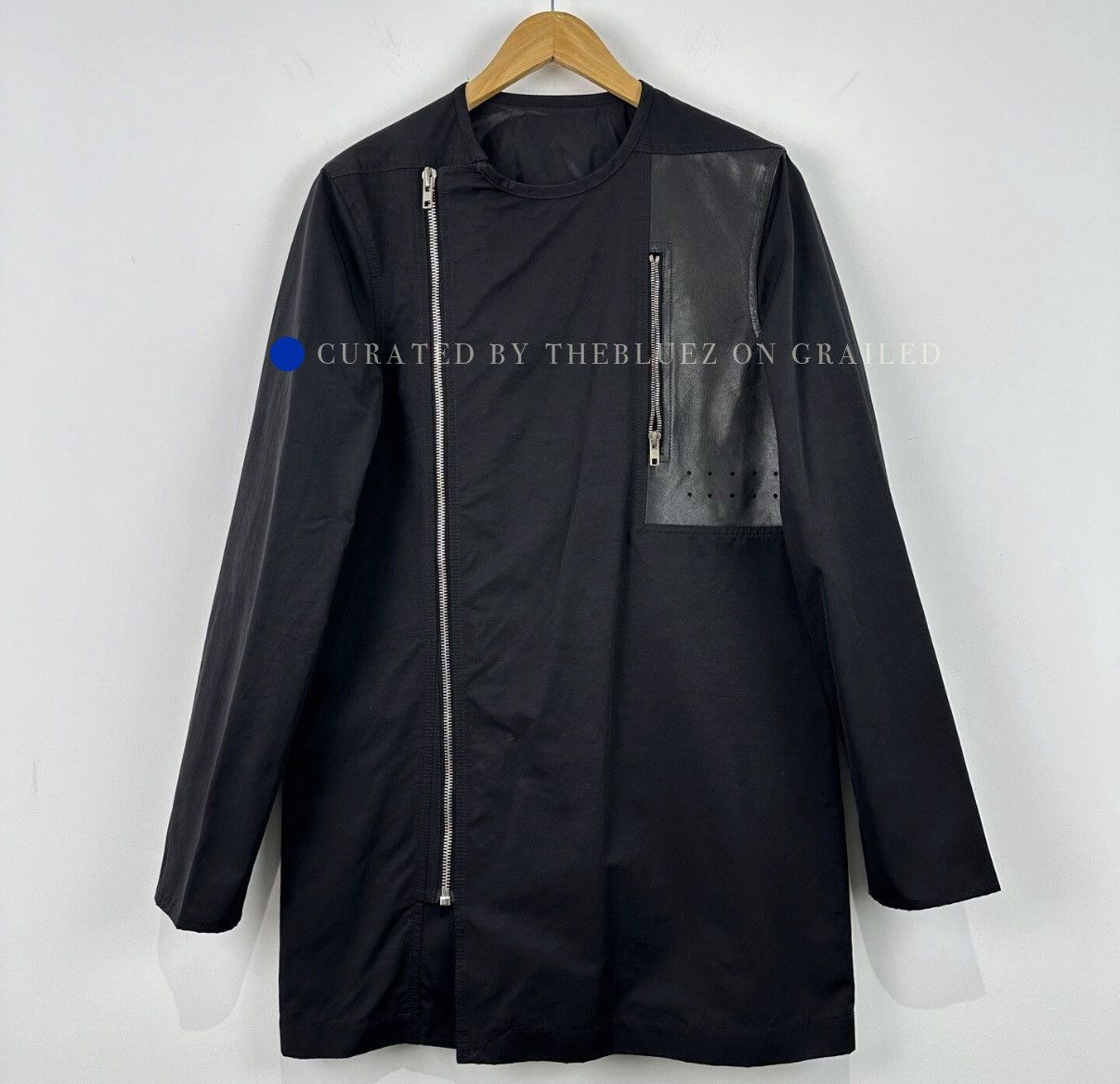 Rick Owens Elegant Black Spliced Trench Coat Size US M / EU 48-50 / 2 - 1 Thumbnail