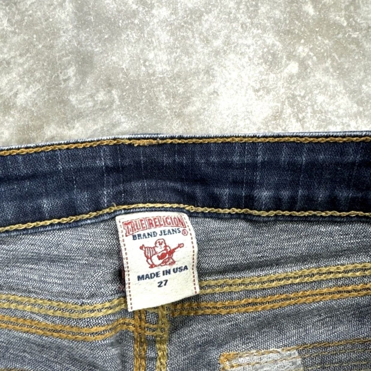 True Religion VINTAGE True Religion Jeans Womens 27 Blue Denim Straight Leg Flap Pocket Made in USA Size 27" / US 4 / IT 40 - 6 Thumbnail