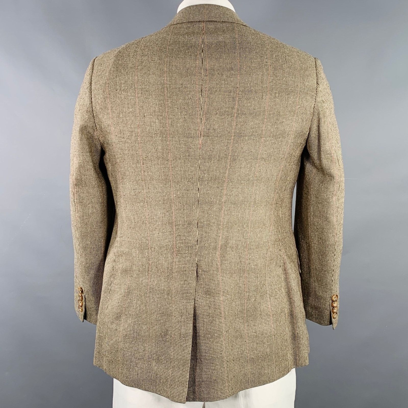 Other Size 42 Brown Cream Houndstooth Single Breasted Sport Coat Size 42R - 4 Thumbnail