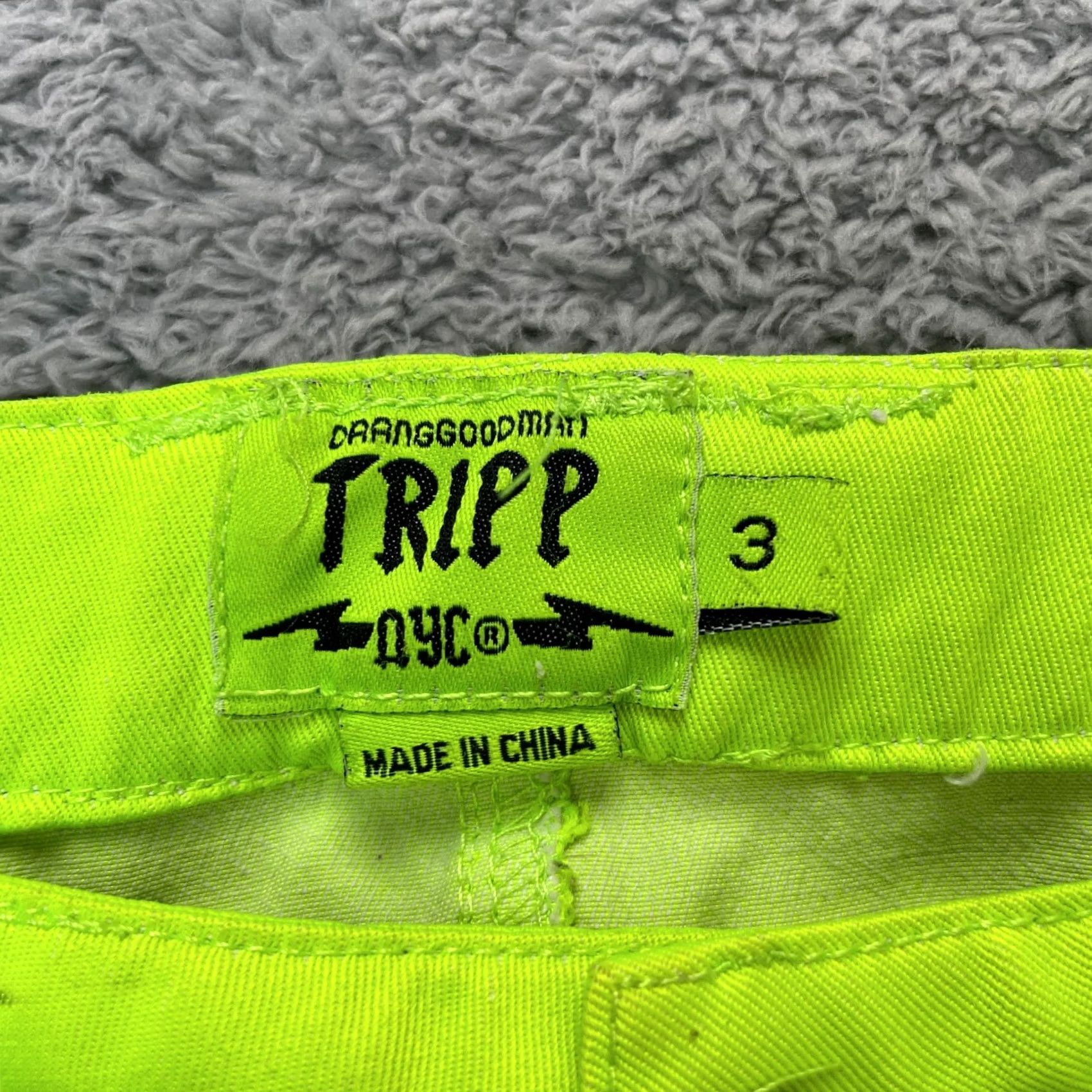 Tripp NYC TRIPP NYC Jeans Womens 3 Green Lime Daang Goodman Skinny Denim Stretch Y2K Regular 5-Pocket Design Inseam 31 Size 30" / US 8 / IT 44 - 3 Thumbnail