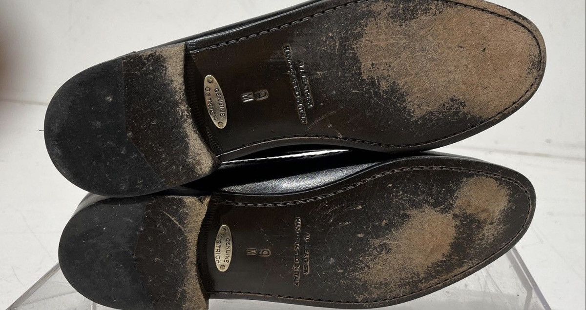 Zelli Genuine Ostrich Leather Tassel Loafers Made in Italy Size 9M Size US 9 / EU 42 - 5 Thumbnail