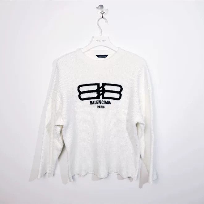 Balenciaga Balenciaga Logo Print Sweater Knitwear Size US XS / EU 42 / 0 - 1 Thumbnail