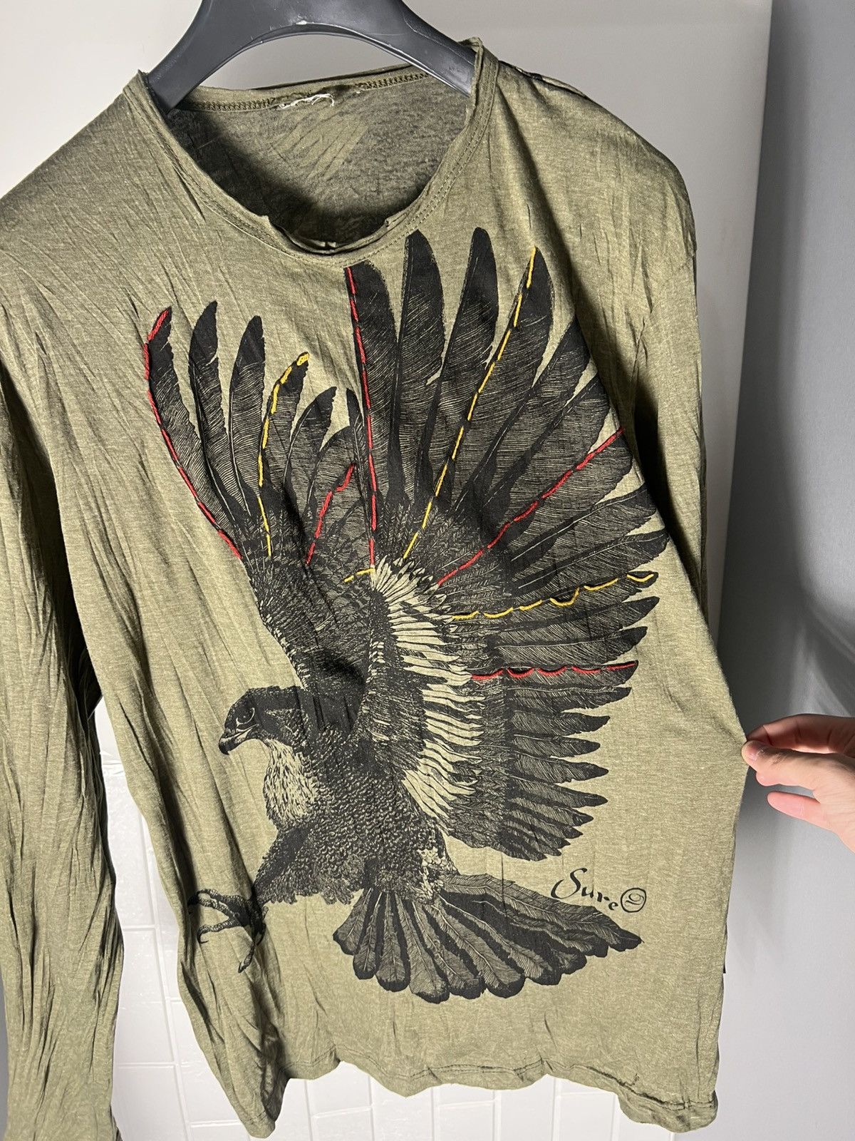 Japanese Brand × Vintage VERY RARE ITALIAN DESIGNER EAGLES LONG SLEEVE RETRO Y2K 90s Size US M / EU 48-50 / 2 - 5 Thumbnail