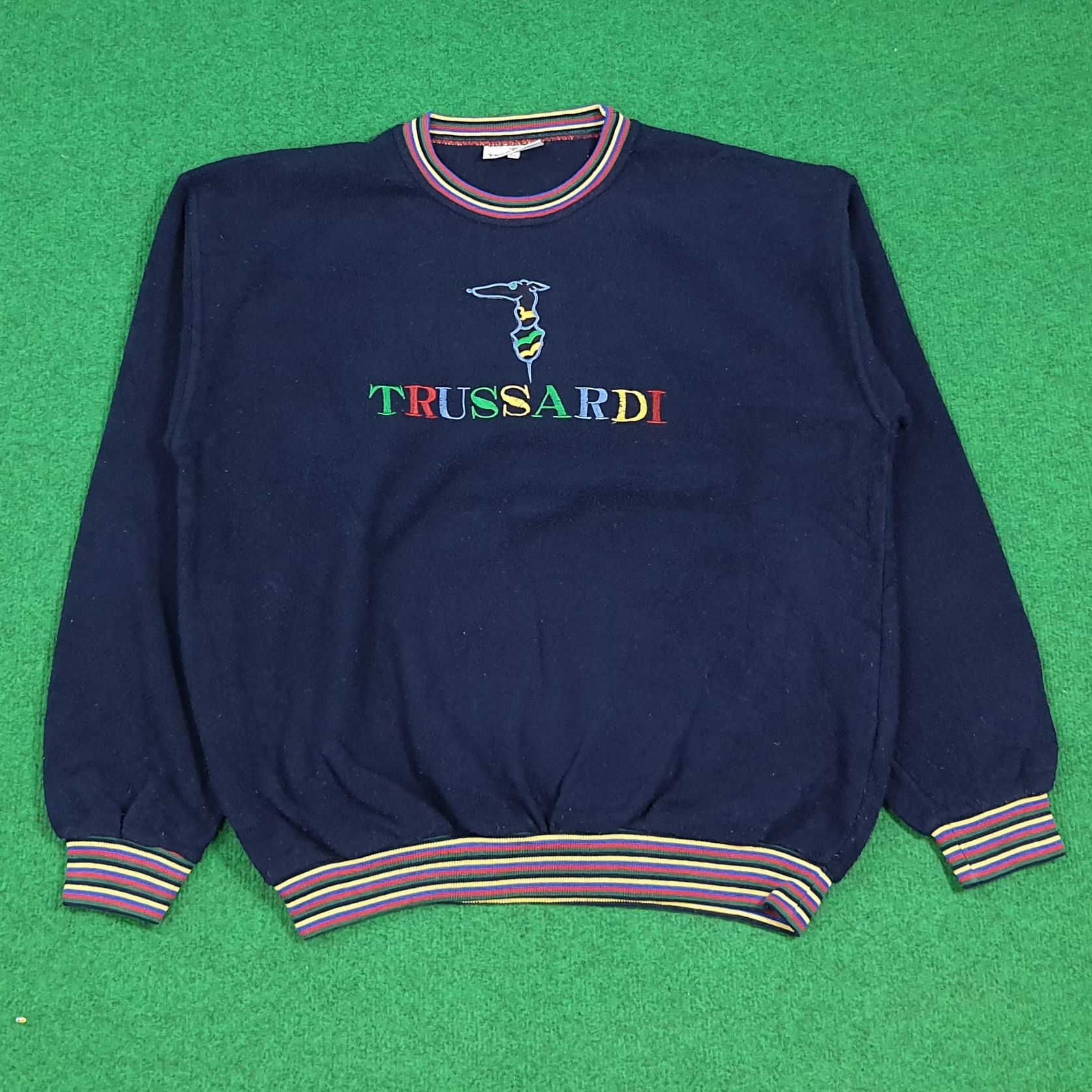 Trussardi Vintage Trussardi Italy Embroidery Logo Sweatshirt C281N18 Size US M / EU 48-50 / 2 - 1 Thumbnail