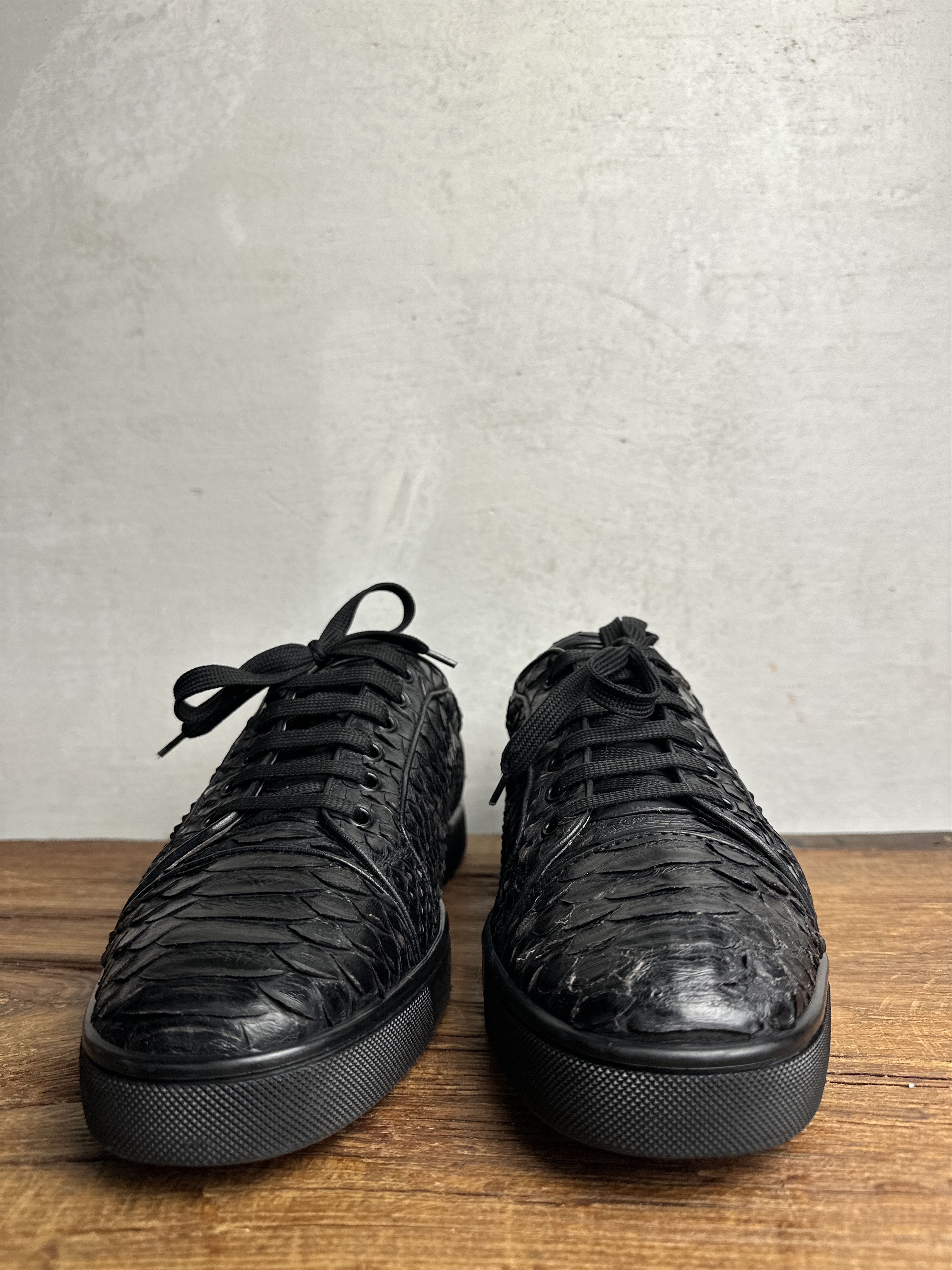 Christian Louboutin Christian Louboutin Black Python Leather Orlato Sneakers Size US 12 / EU 45 - 6 Thumbnail