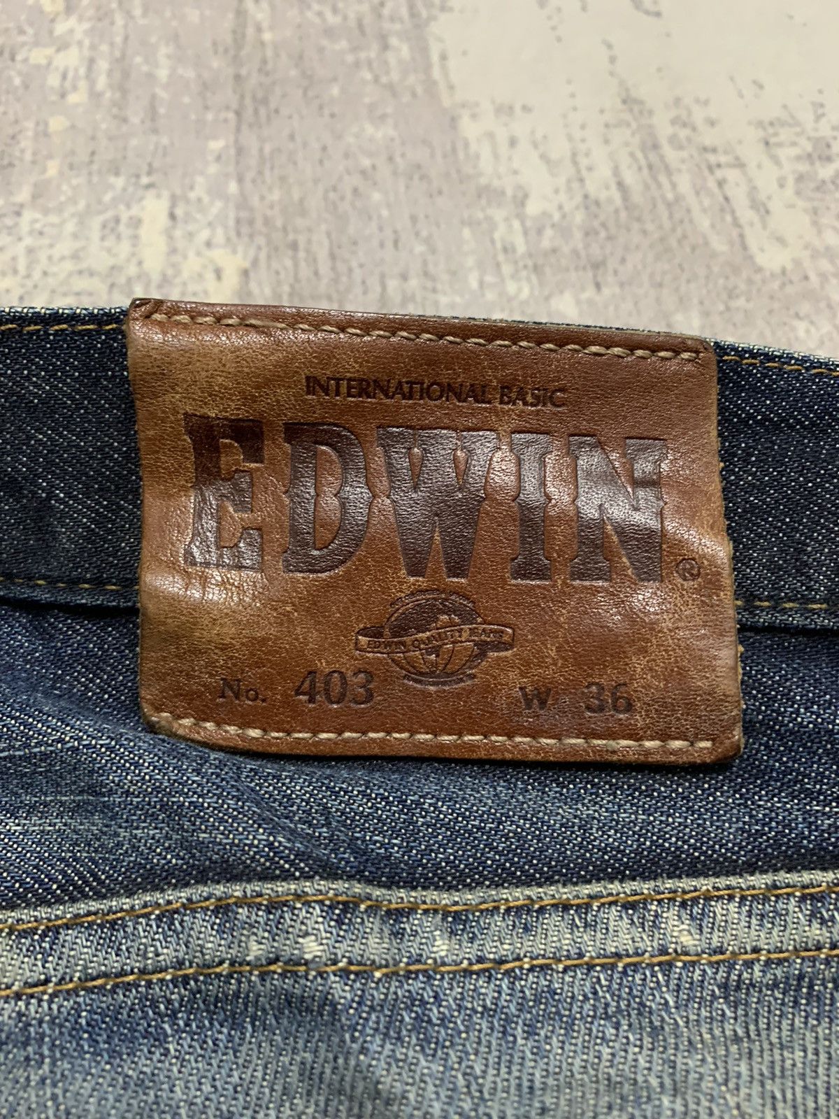 Japanese Brand Edwin 505 Distressed Mud Wash Denim Jeans Size US 37 - 17 Thumbnail
