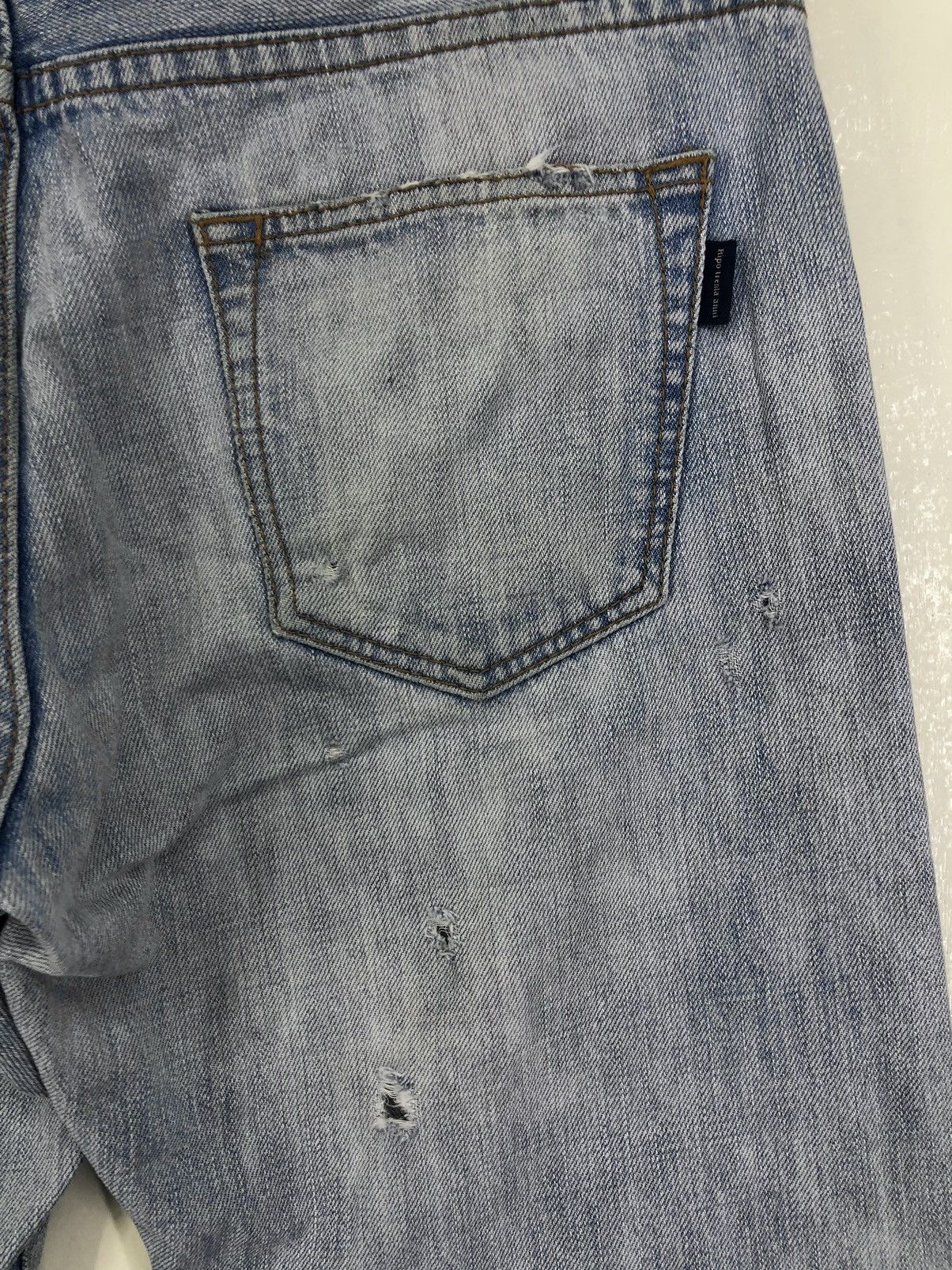 Japanese Brand Ripo Trenta Anni Distressed Light Wash Jeans Size US 32 / EU 48 - 12 Thumbnail
