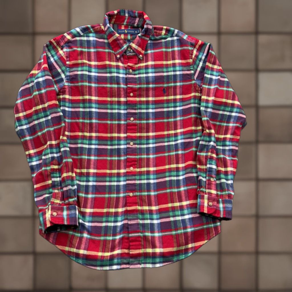 Ralph Lauren Ralph Lauren Shirt Mens XL Red Green Plaid Flannel Button Down Long Sleeve Pony Size US XL / EU 56 / 4 - 1 Thumbnail