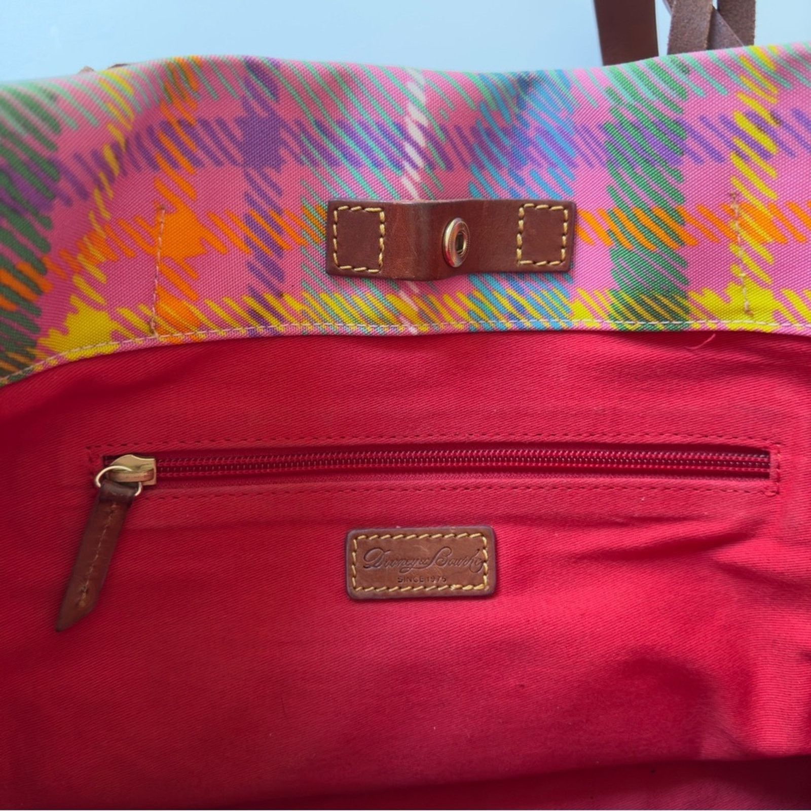 Dooney & Bourke Dooney & Bourke plaid shopper tote colorful braided leather Size ONE SIZE - 11 Thumbnail
