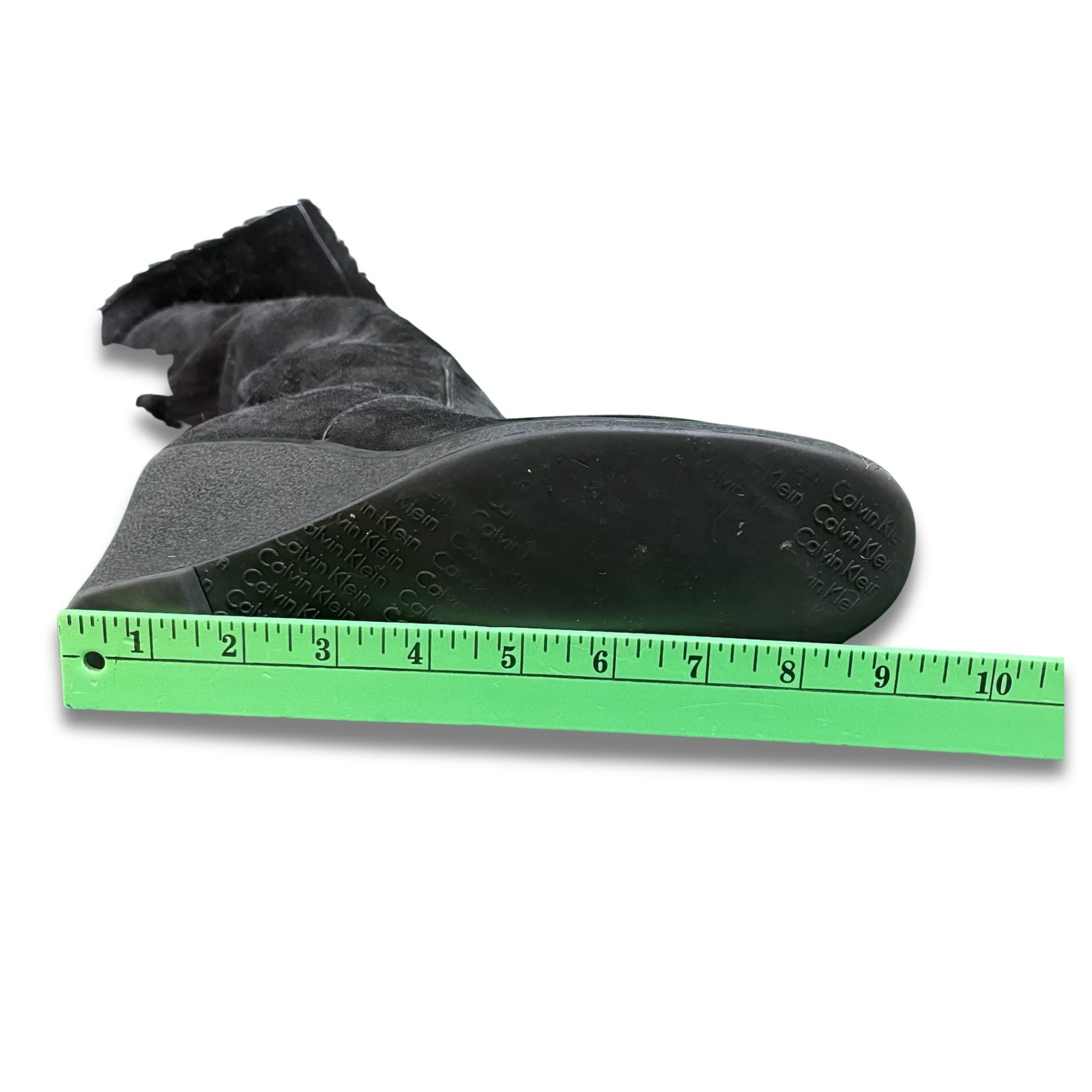 Calvin Klein Calvin Klein Black Suede Tall Wedge Boots Women’s Size 6.5 W Size US 6.5 / IT 36.5 - 14 Thumbnail