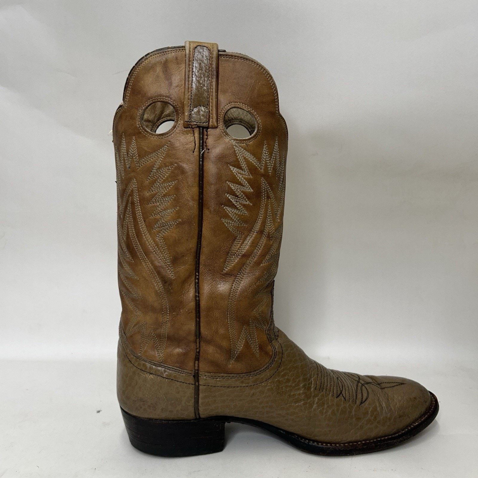 Dan Post Vintage Dan Post Bullhide Cowboy Boots Two-Tone “Tan” Size US 11 / EU 44 - 8 Thumbnail
