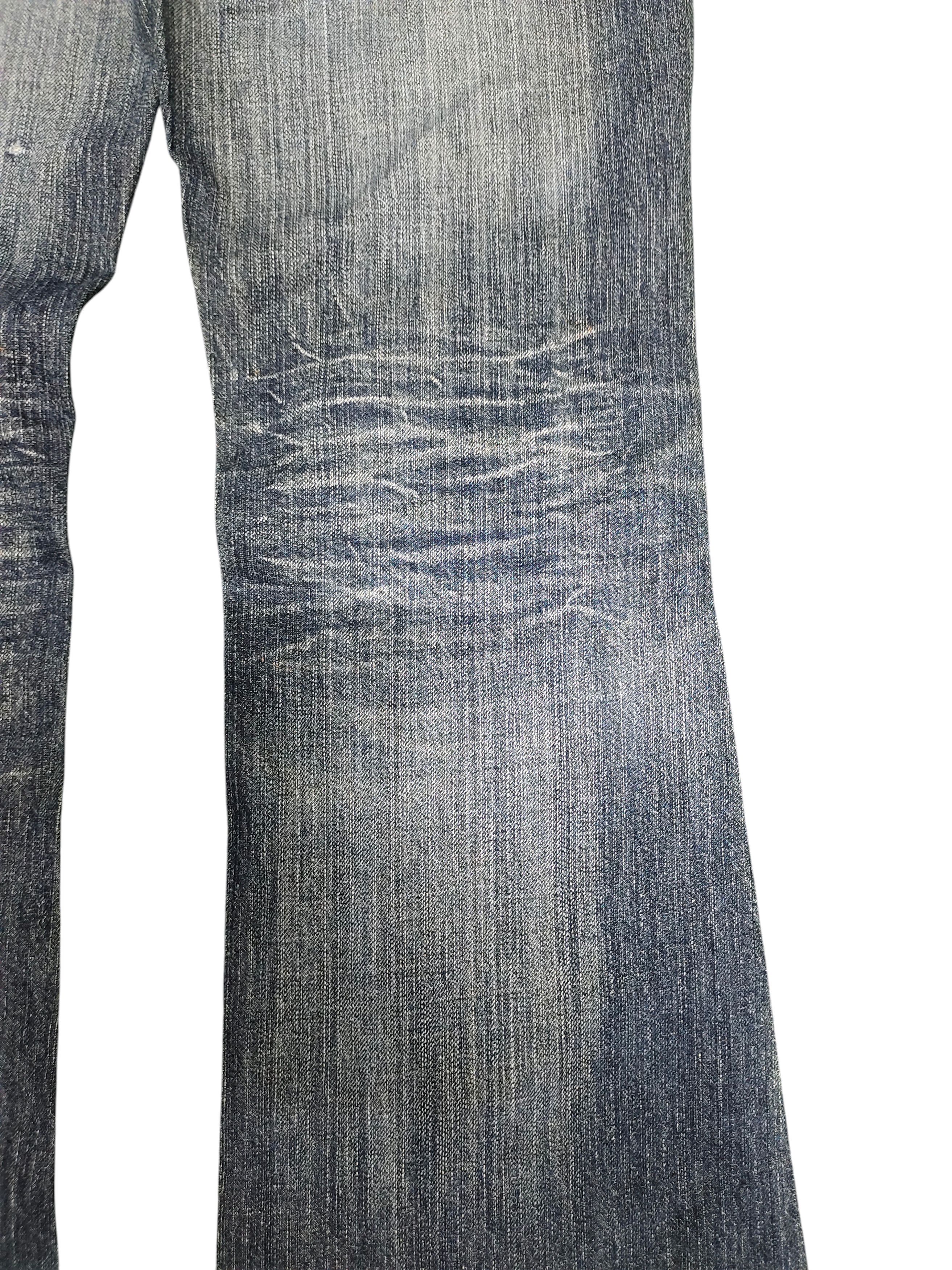 Le Grande Bleu (L.G.B.) Flare Jeans True Brit Embroidered Denim Bootcut Low Rise Size US 30 / EU 46 - 4 Thumbnail